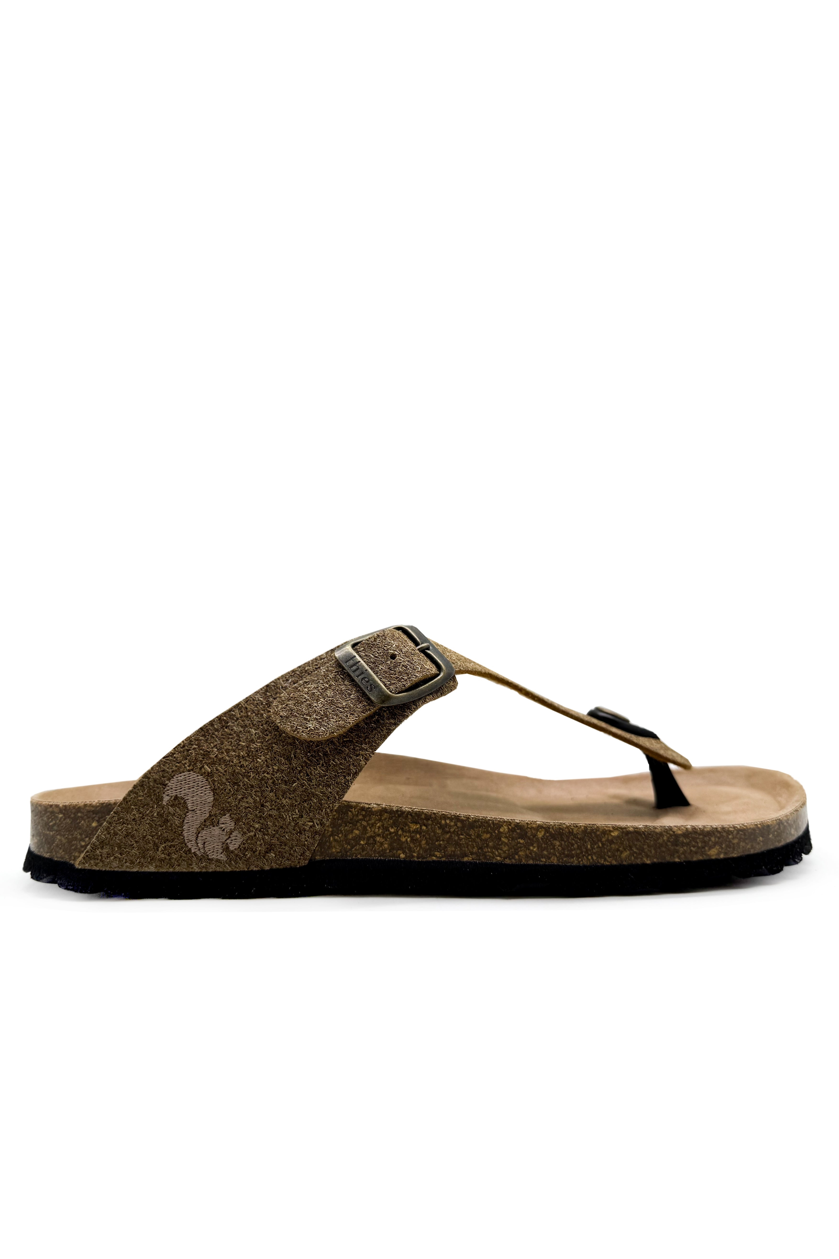 Thies Damen vegan Sandalen Zehensteg Eco Palm Beige