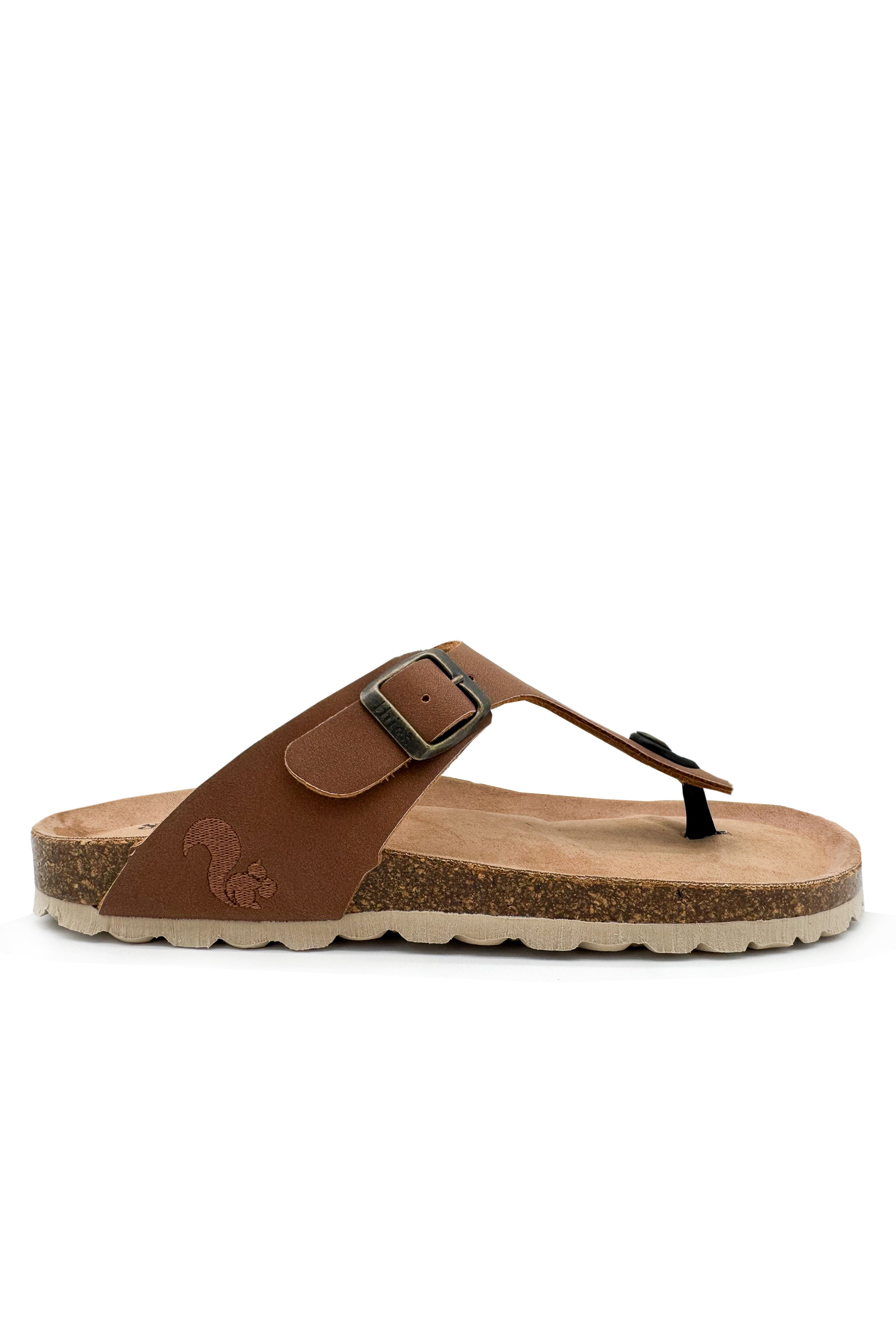 thies men vegan Sandals Thong Cinnamon Brown