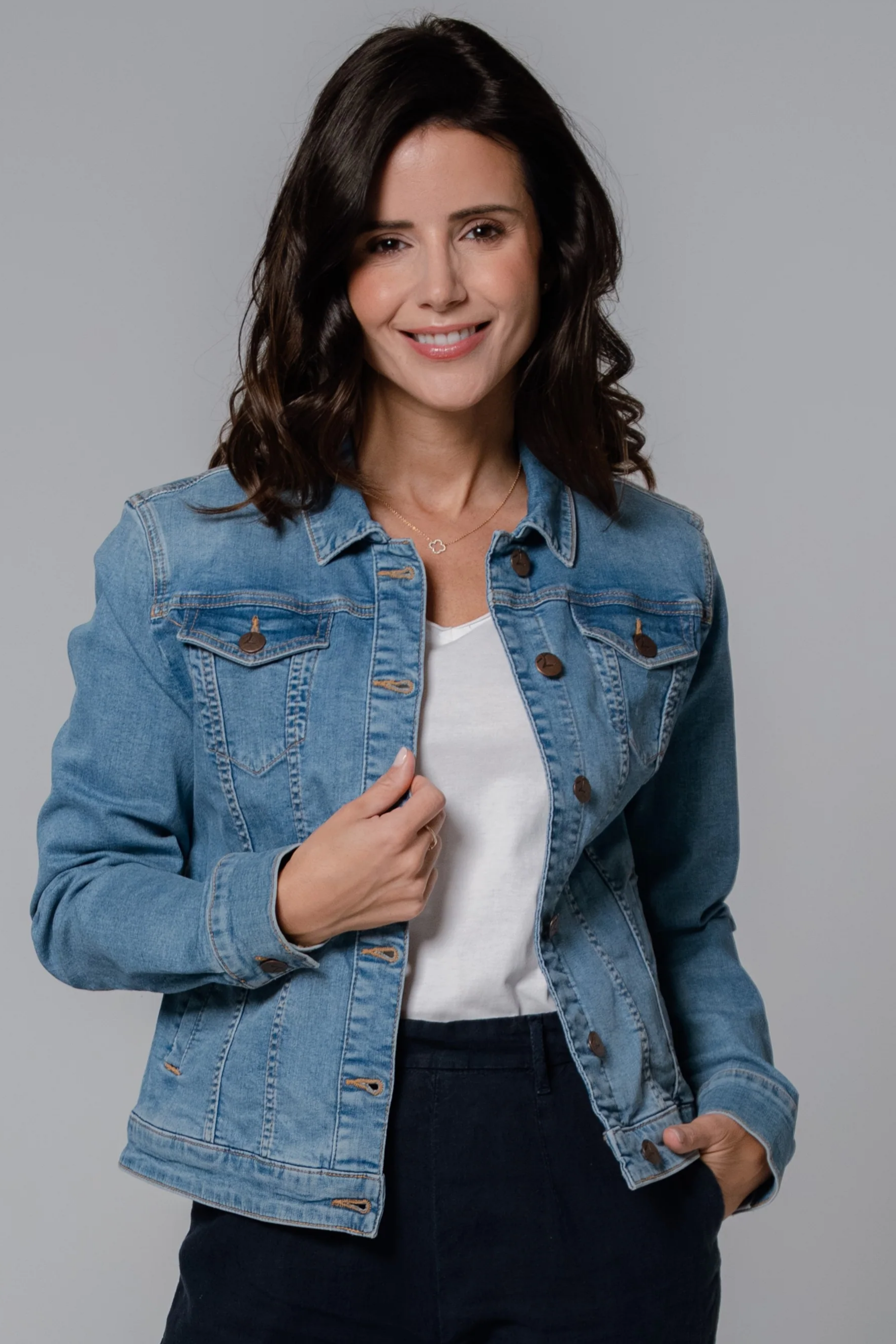 Feuervogl Damen vegan Denim Jacket Svala Sommer Blau