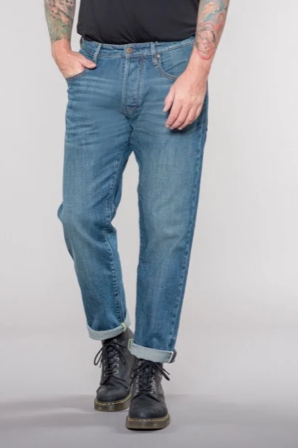 Feuervogl Herren vegan Jeans Jasper Schmutzig Blau