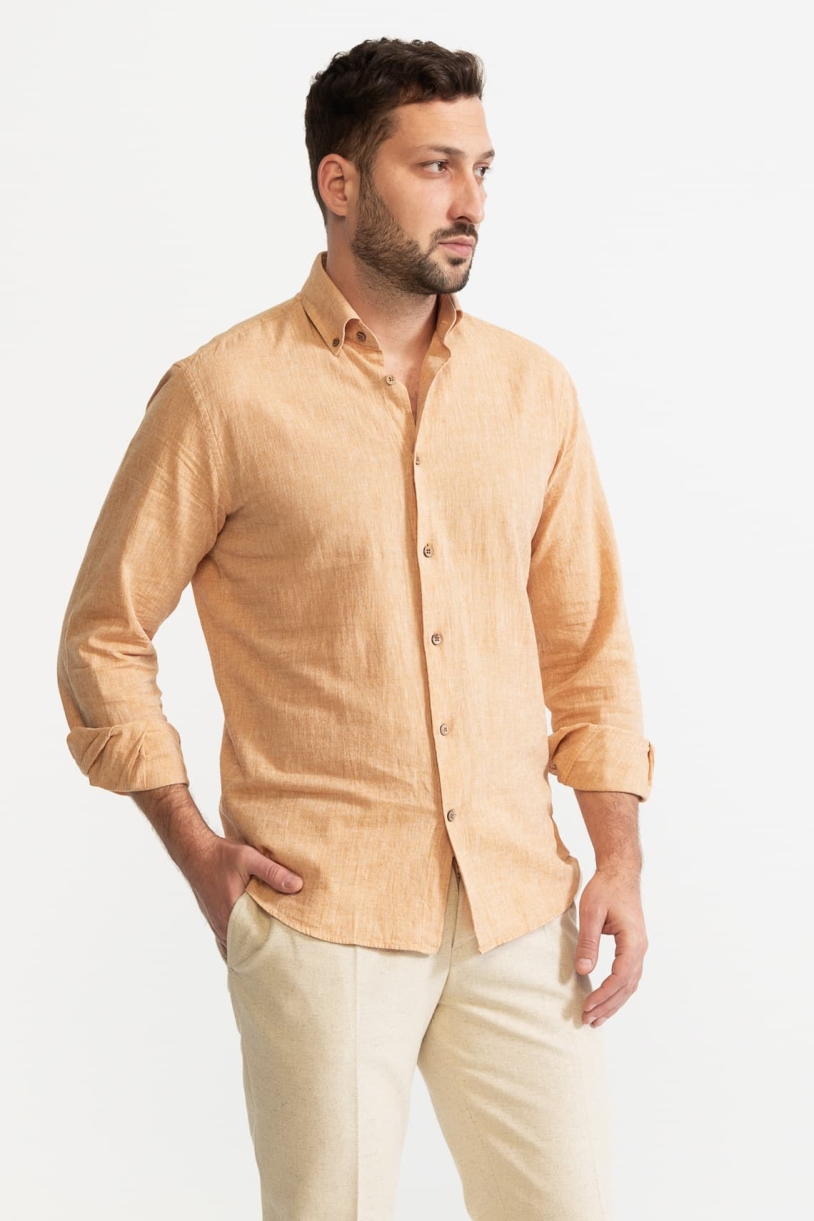 Image of De IONESCU mannen vegan Shirt Godeanu Peach
