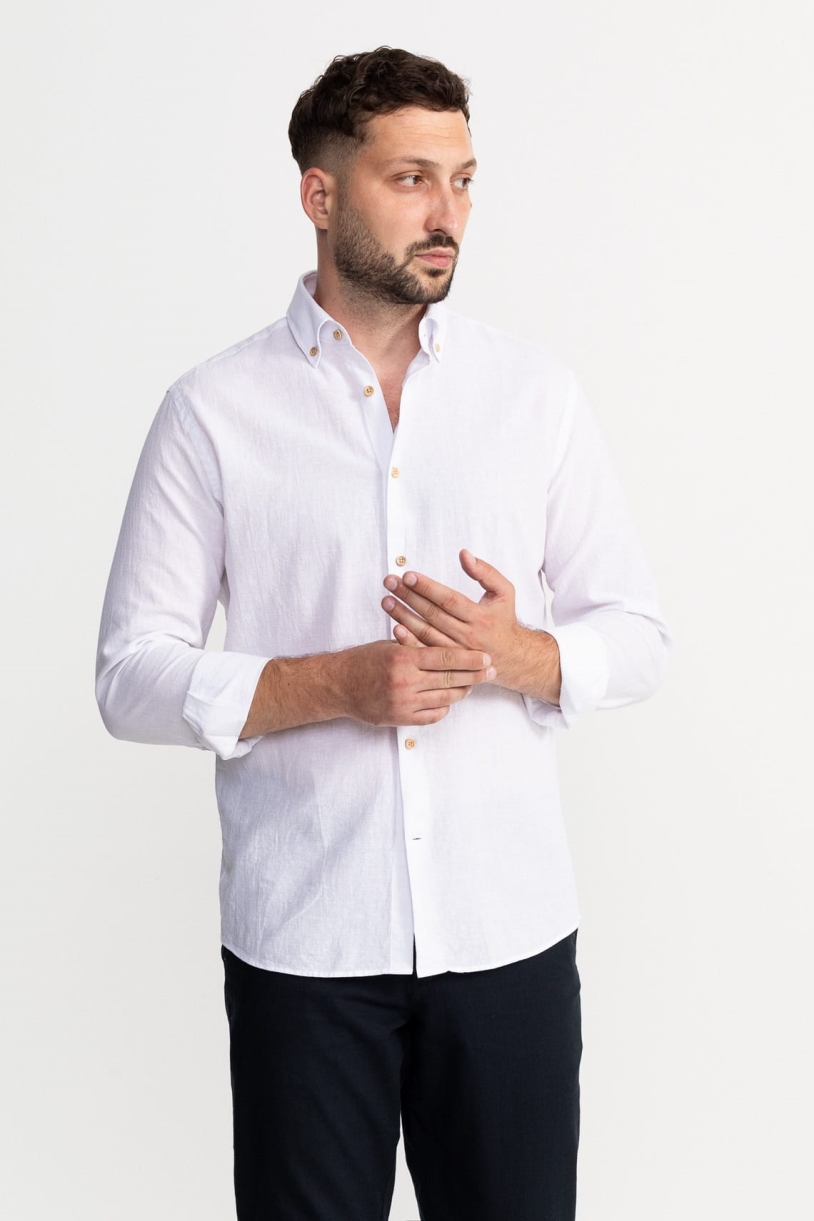 Image of De IONESCU mannen vegan Shirt Godeanu Wit