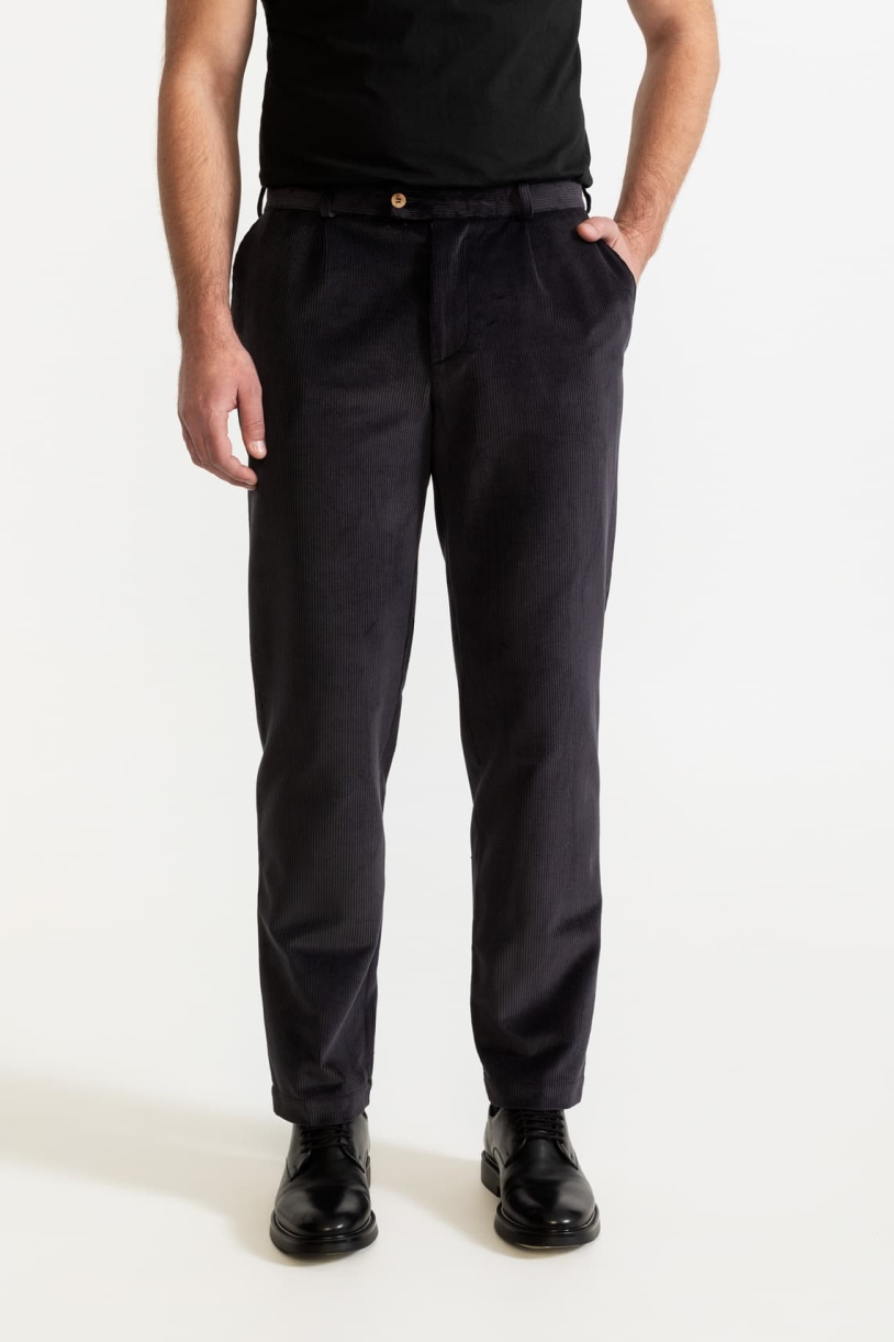 Image of De IONESCU mannen vegan Broek Dacian Corduroy Grijs