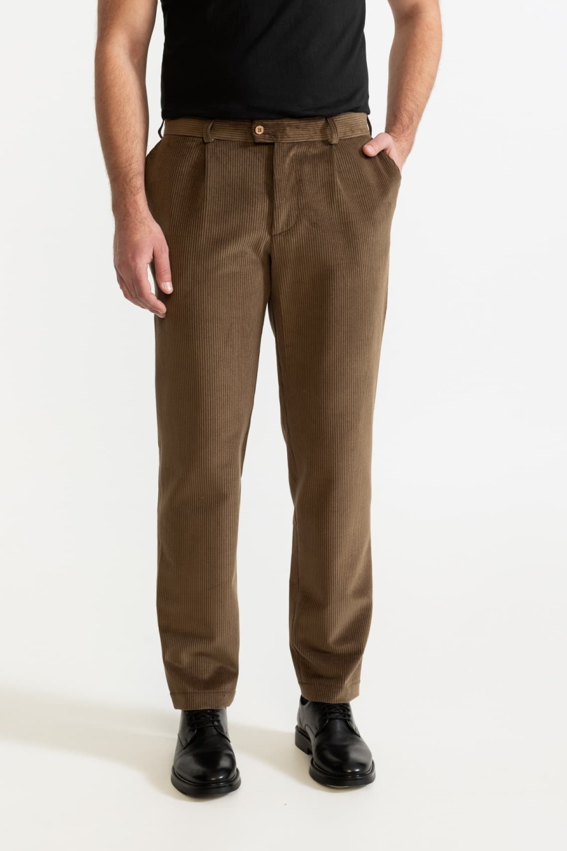 De IONESCU Herren vegan Hose Dacian Corduroy Russet Brown