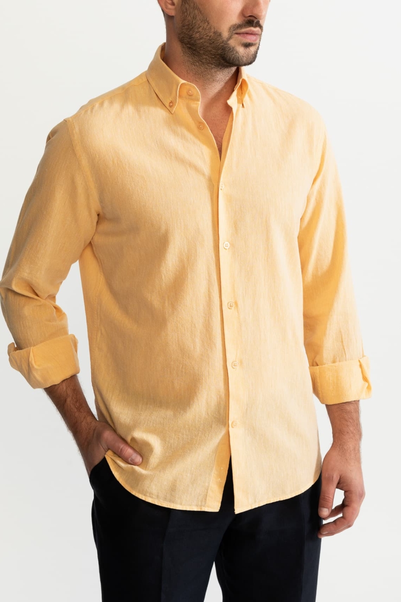 Image of De IONESCU mannen vegan Shirt Godeanu Geel