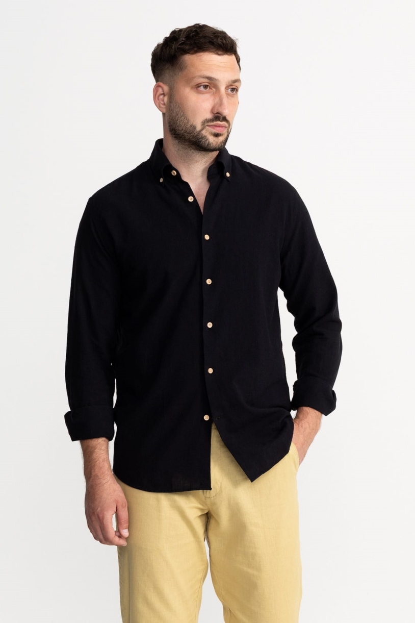 Image of De IONESCU mannen vegan Shirt Godeanu Zwart
