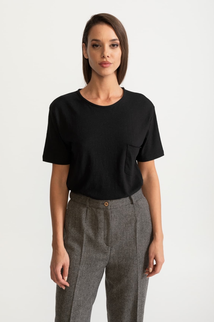 De IONESCU womens vegan T-Shirt Chirales Black