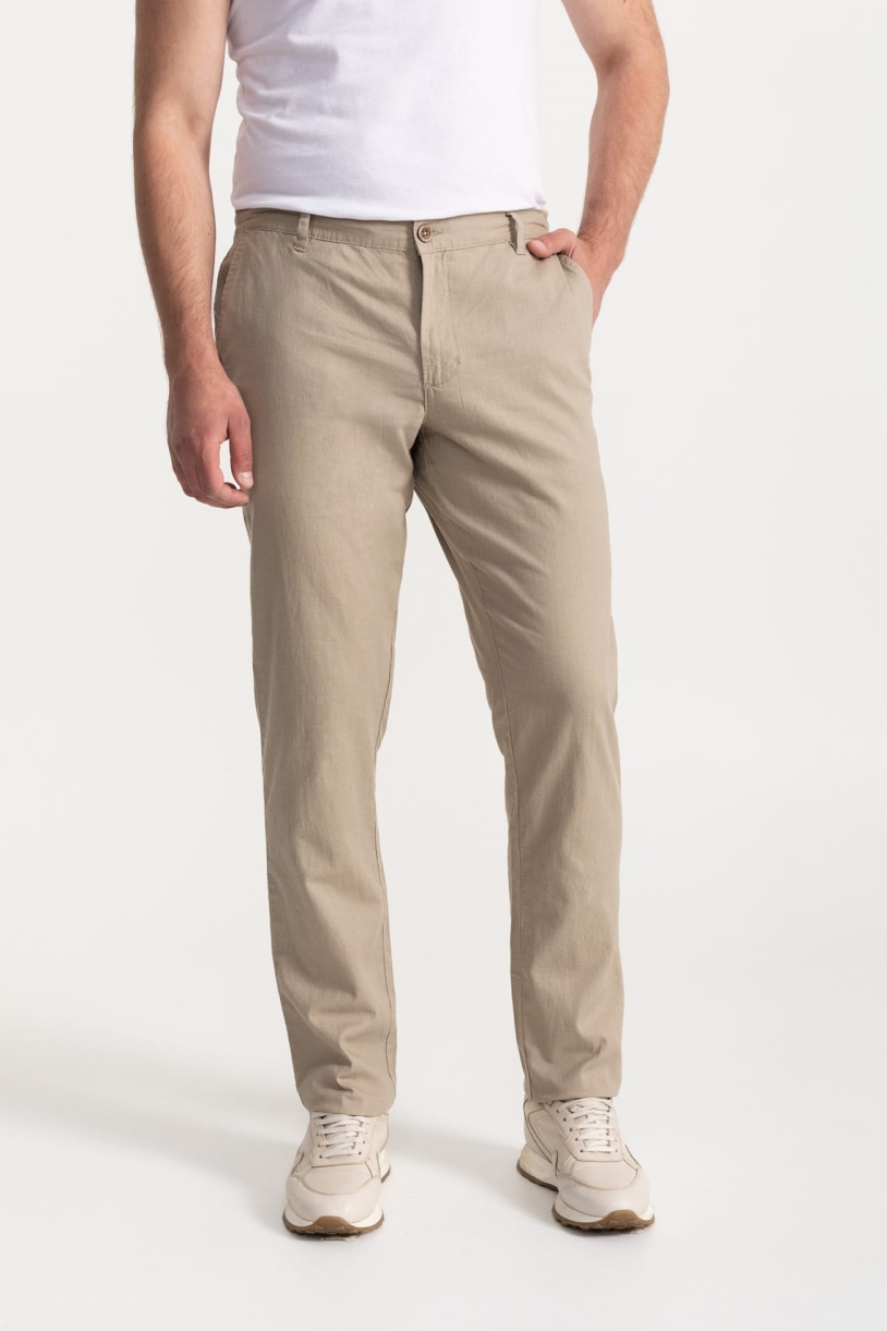 Image of De IONESCU mannen vegan Broek Moldoveanu Beige