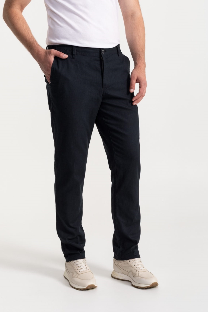 Image of De IONESCU mannen vegan Broek Moldoveanu Marineblauw