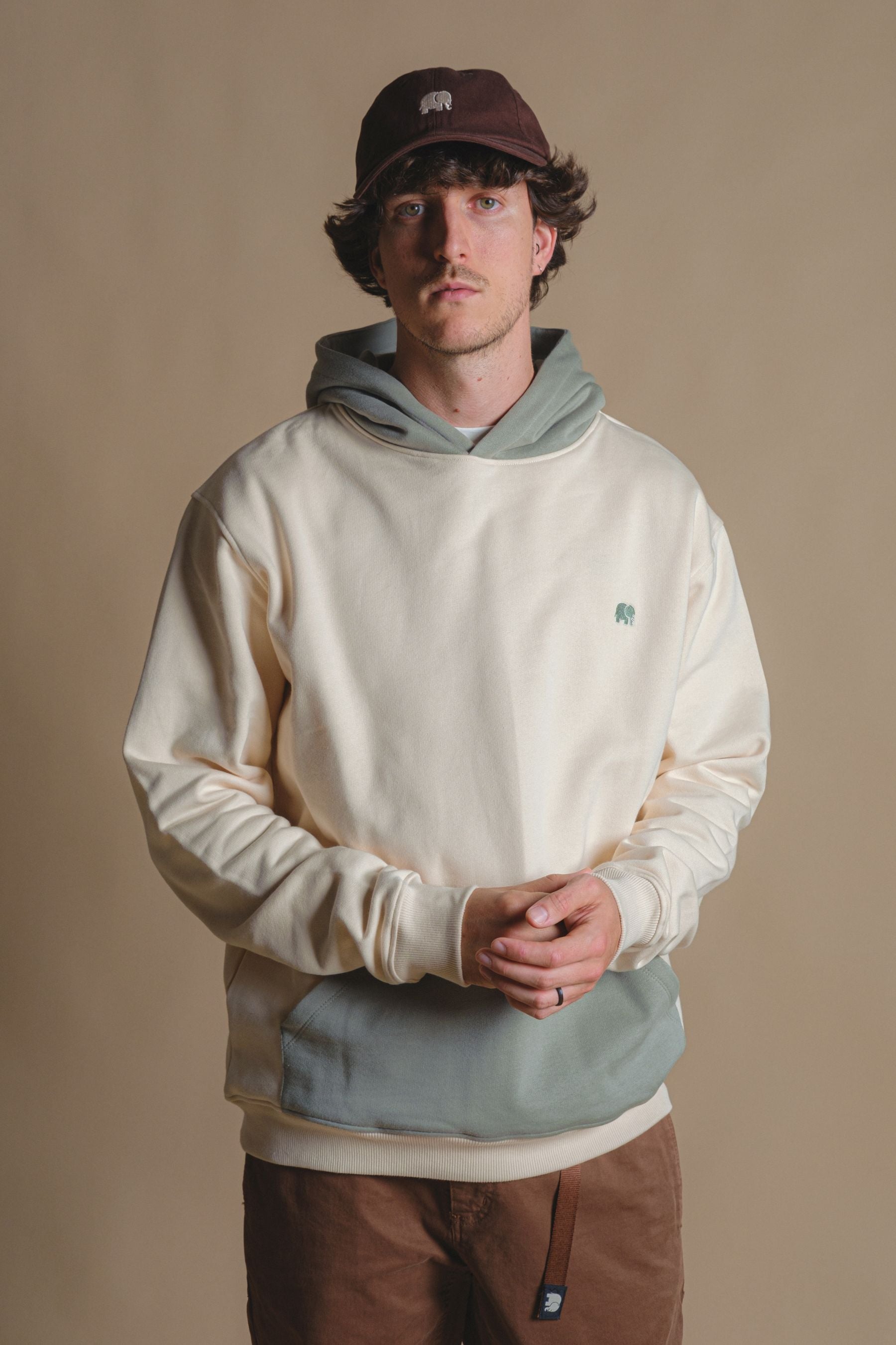 Image of Trendsplant mannen vegan Hoodie Color Block Pale Glow