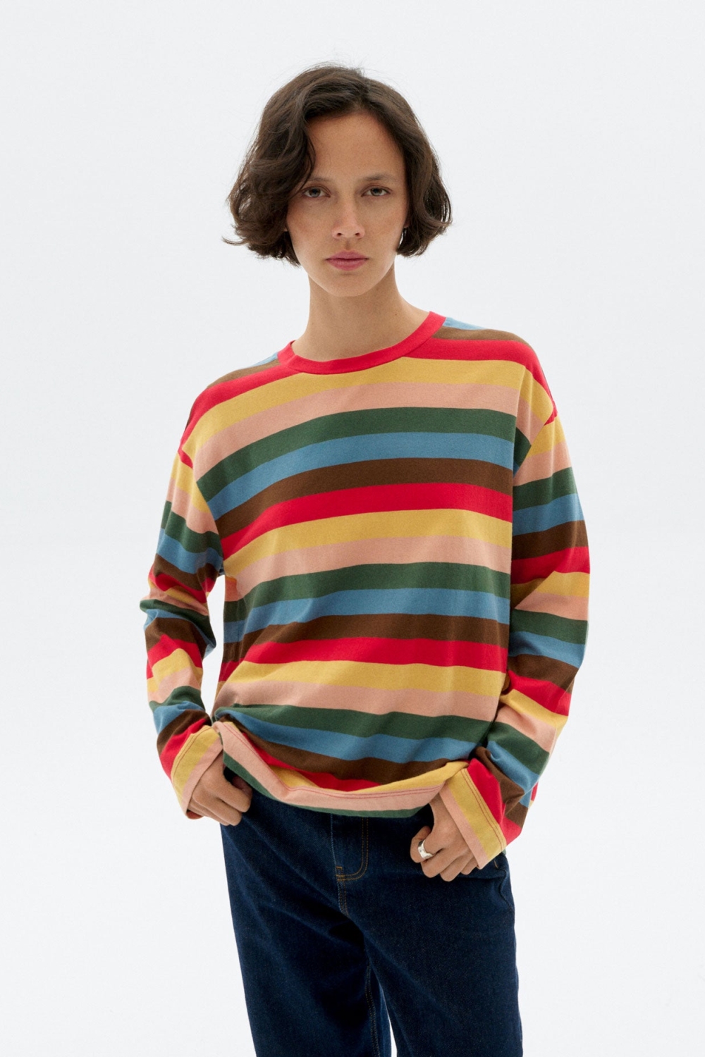 Thinking mu Damen vegan T-Shirt Emily Gestreift Multicolour