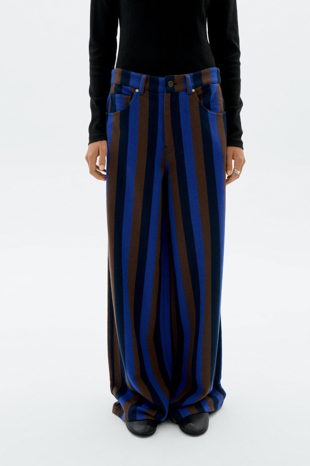 Thinking mu Damen vegan Hose Hedda Totenham Streifen Blau