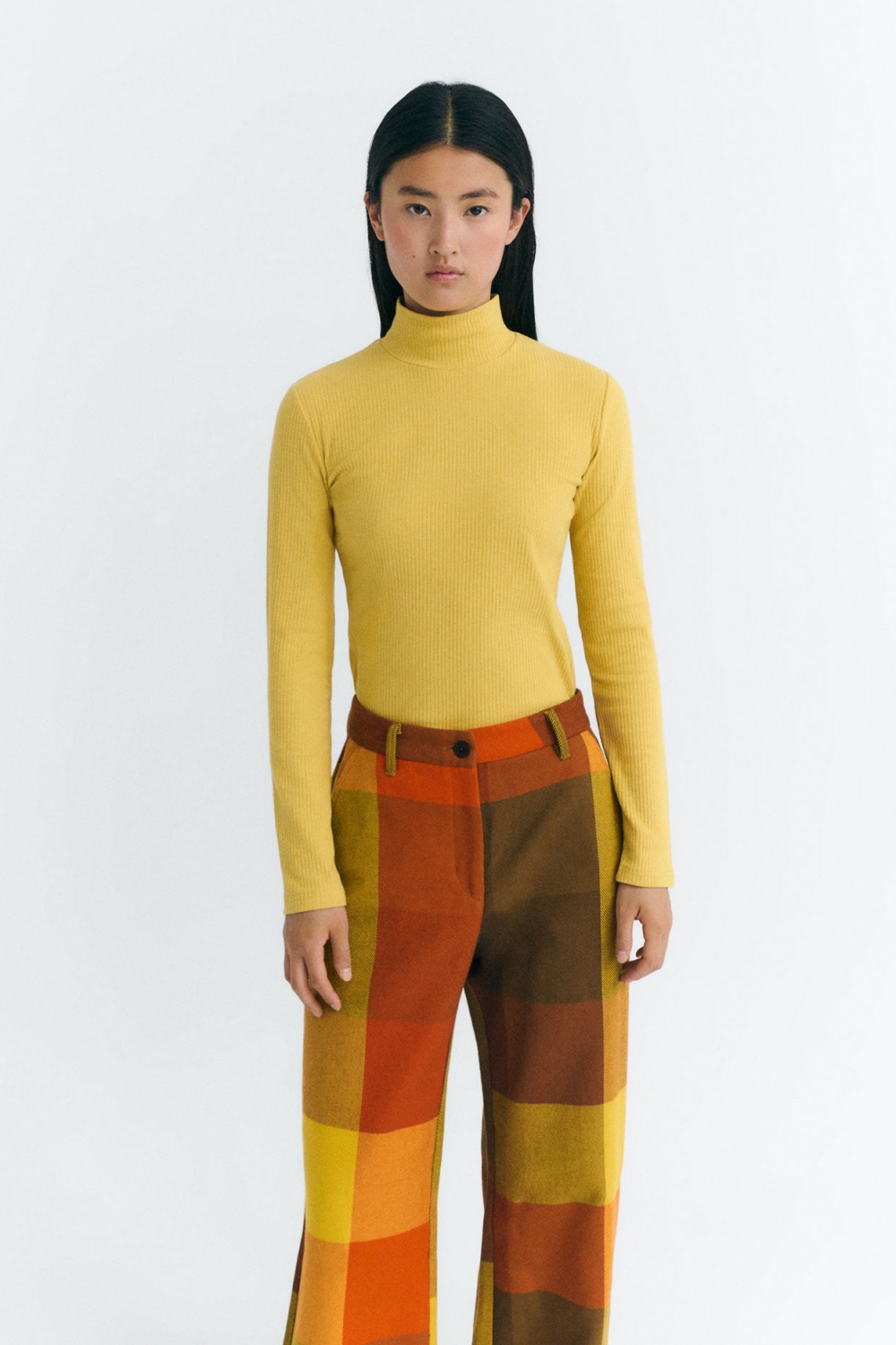 Thinking mu Damen vegan Top Rollkragenpullover Aine Yellow Hive