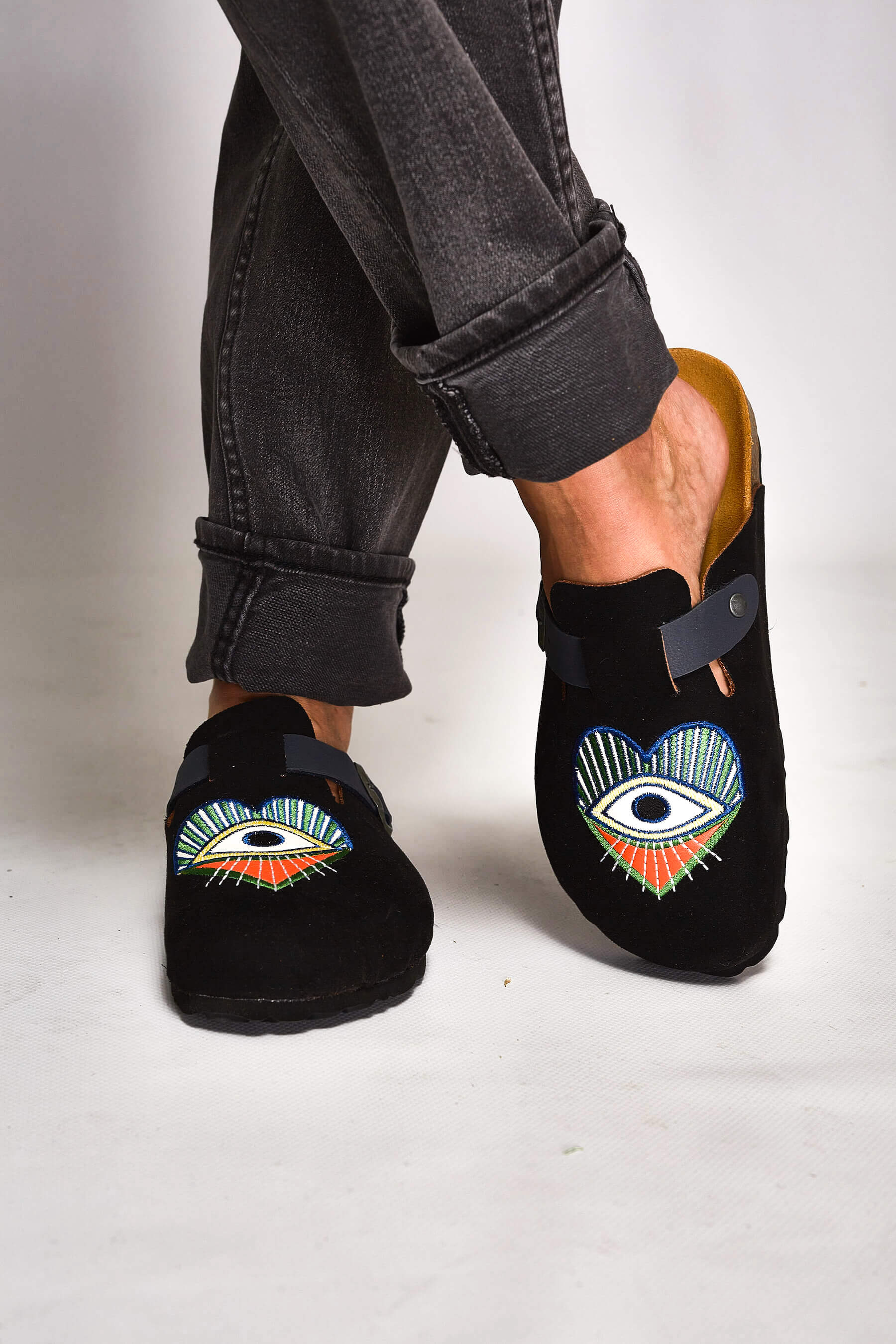 Image of Momoc dames vegan Klompen A Glance Zwart