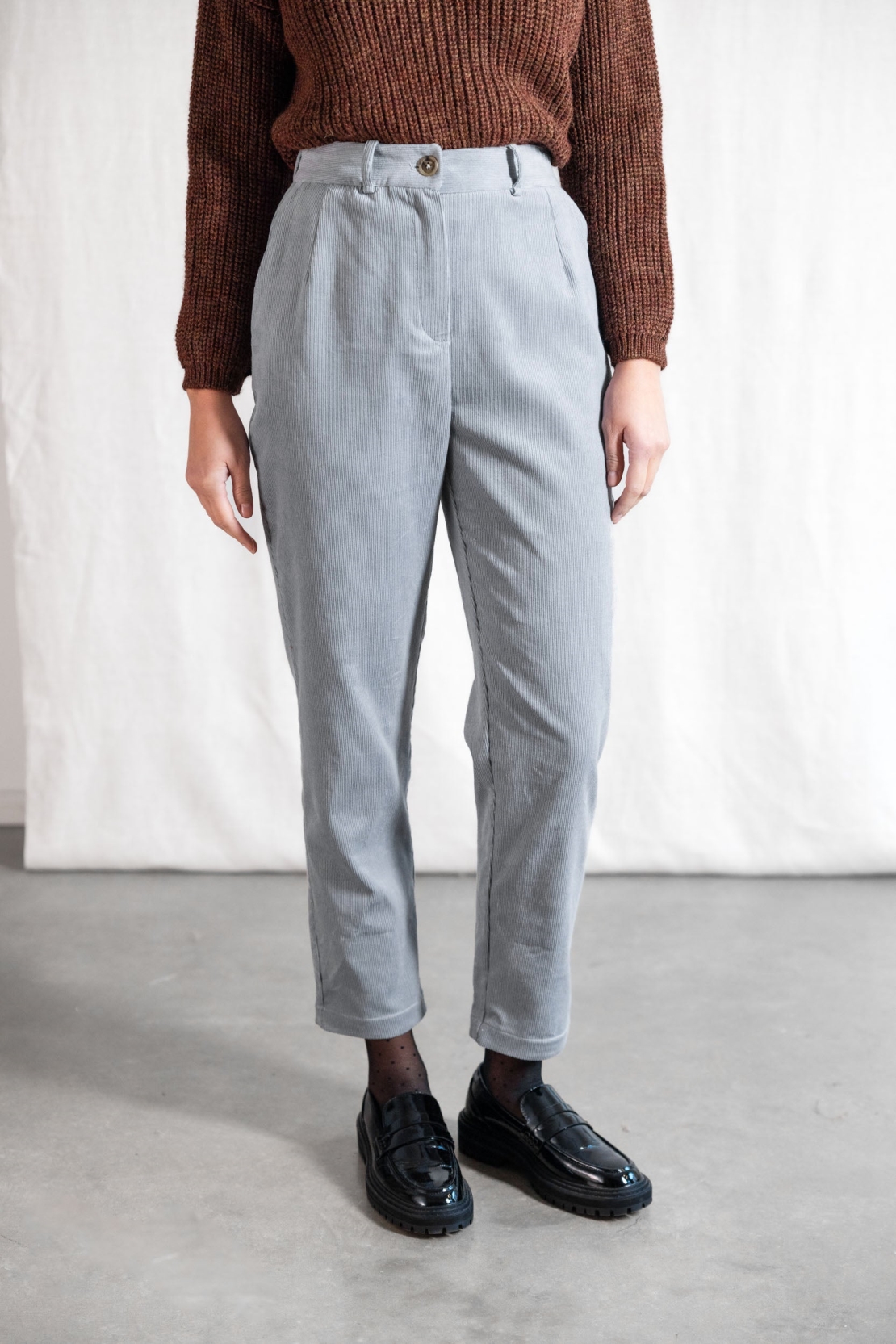 Image of Jyoti Fair Works dames vegan Broek Suhrut Fog Grey/Blue