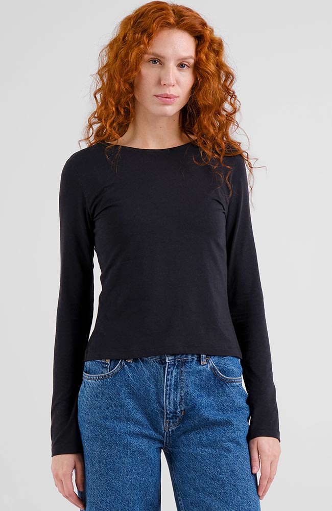 DEDICATED womens vegan Long Sleeve Salmis Black