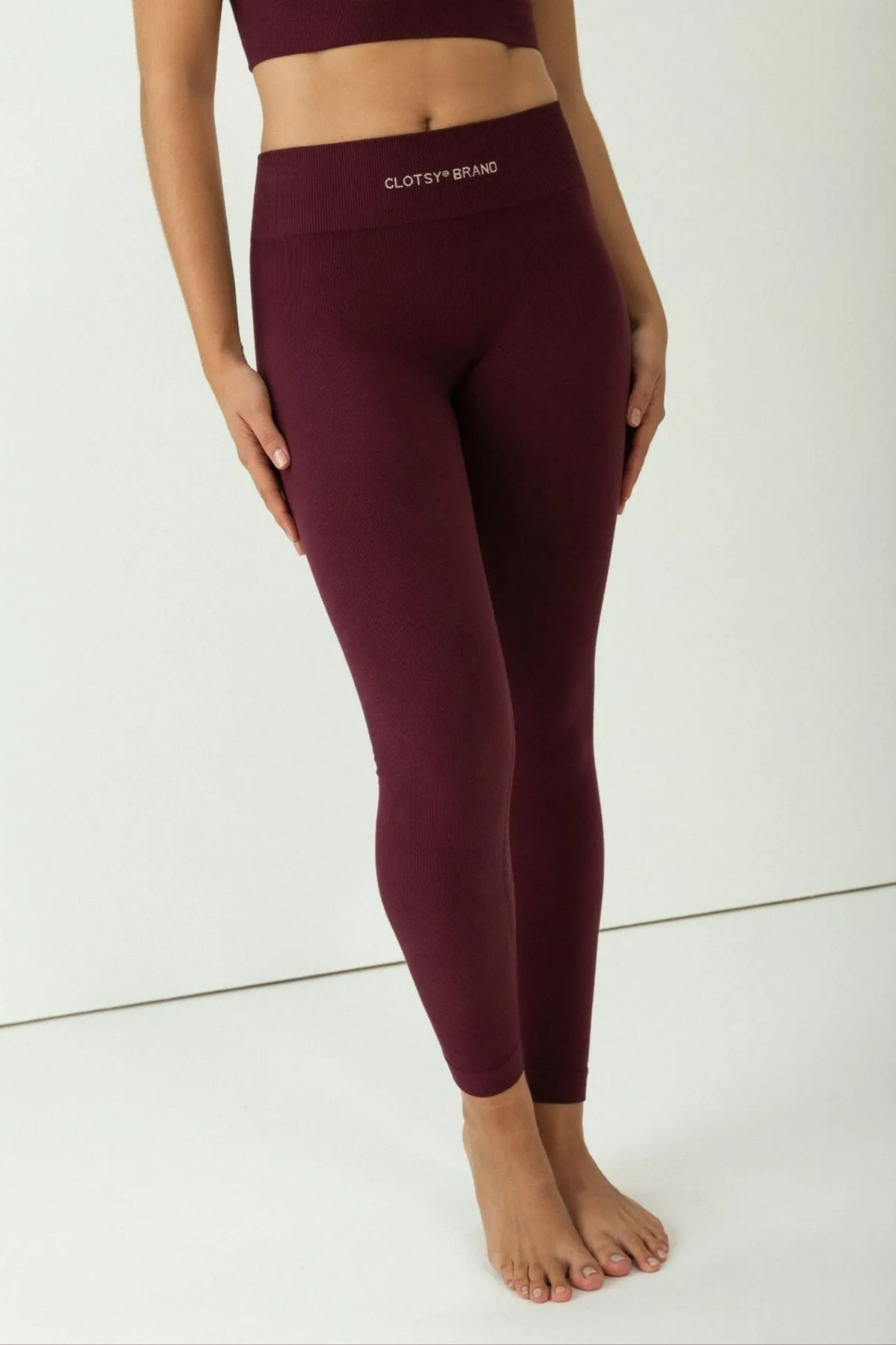 Image of Clotsy dames vegan Leggings Bordeaux