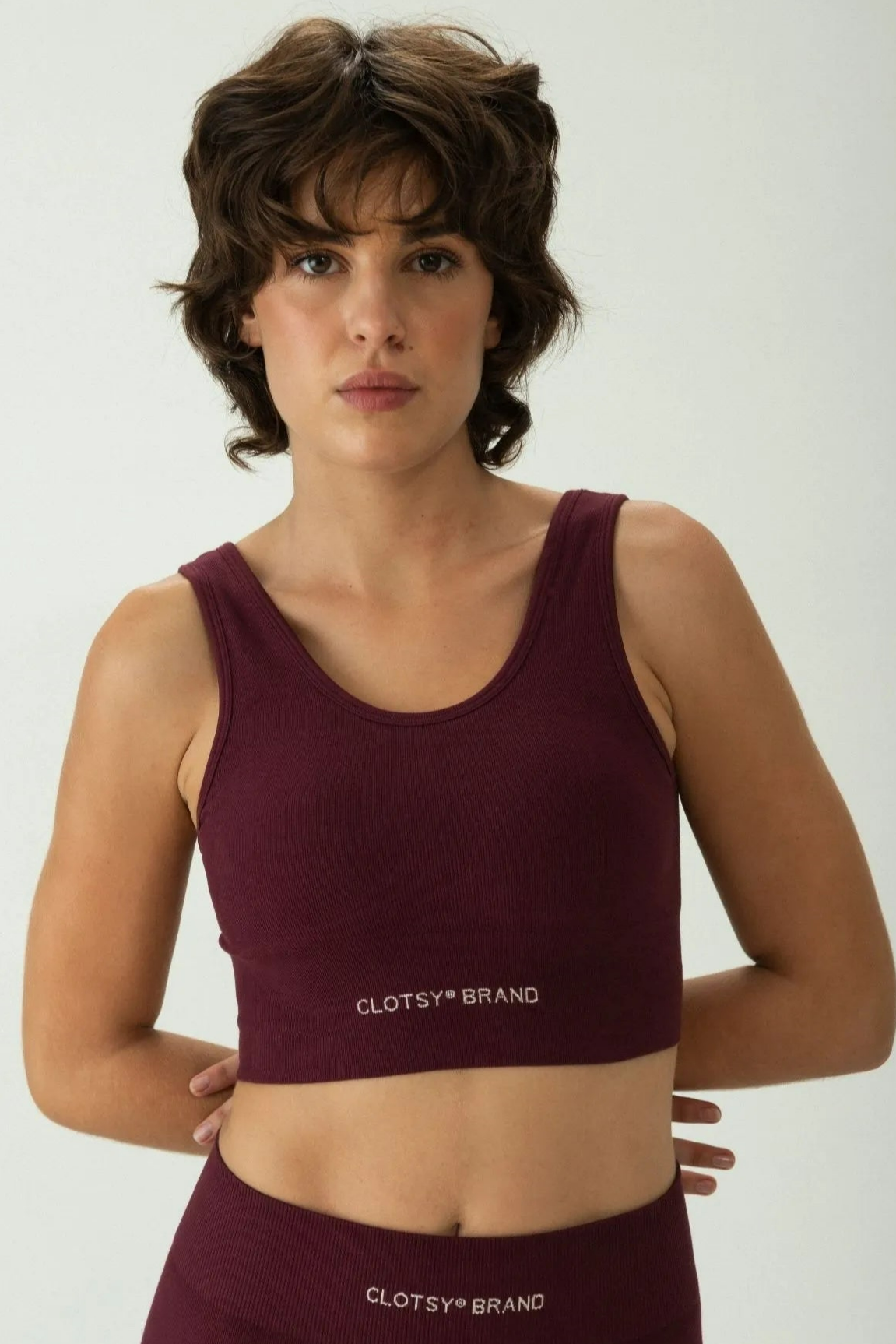 Clotsy Damen vegan Sport-Bh Classic Burgund