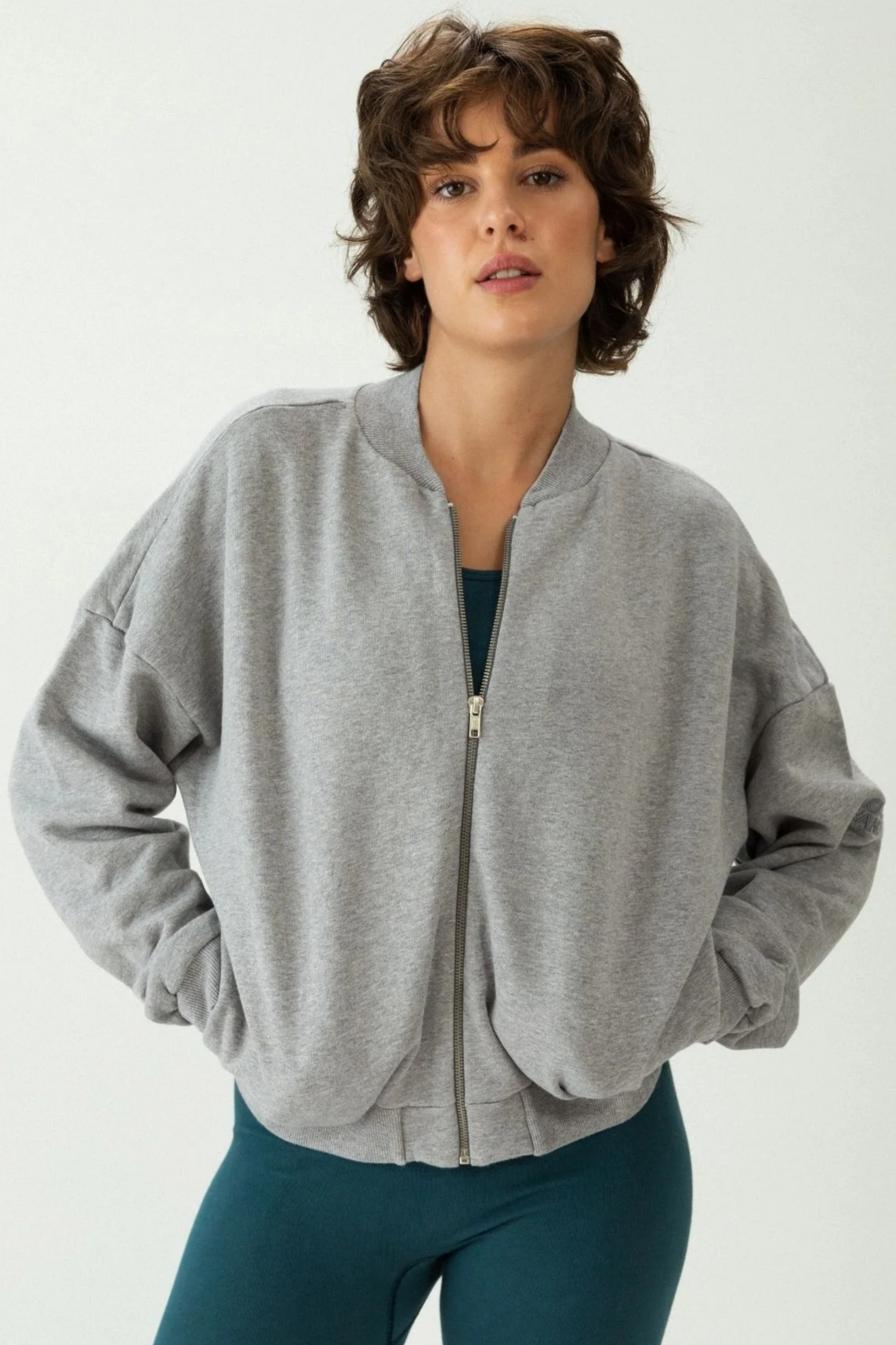 Clotsy Damen vegan Bomberjacke Grau