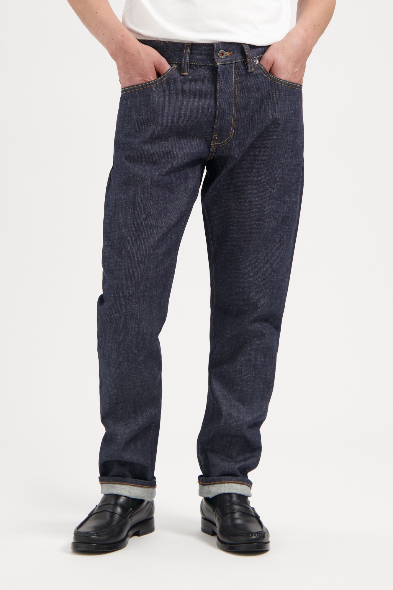Image of Kuyichi mannen vegan Jeans Regular Scott Dry Selvedge Blauw