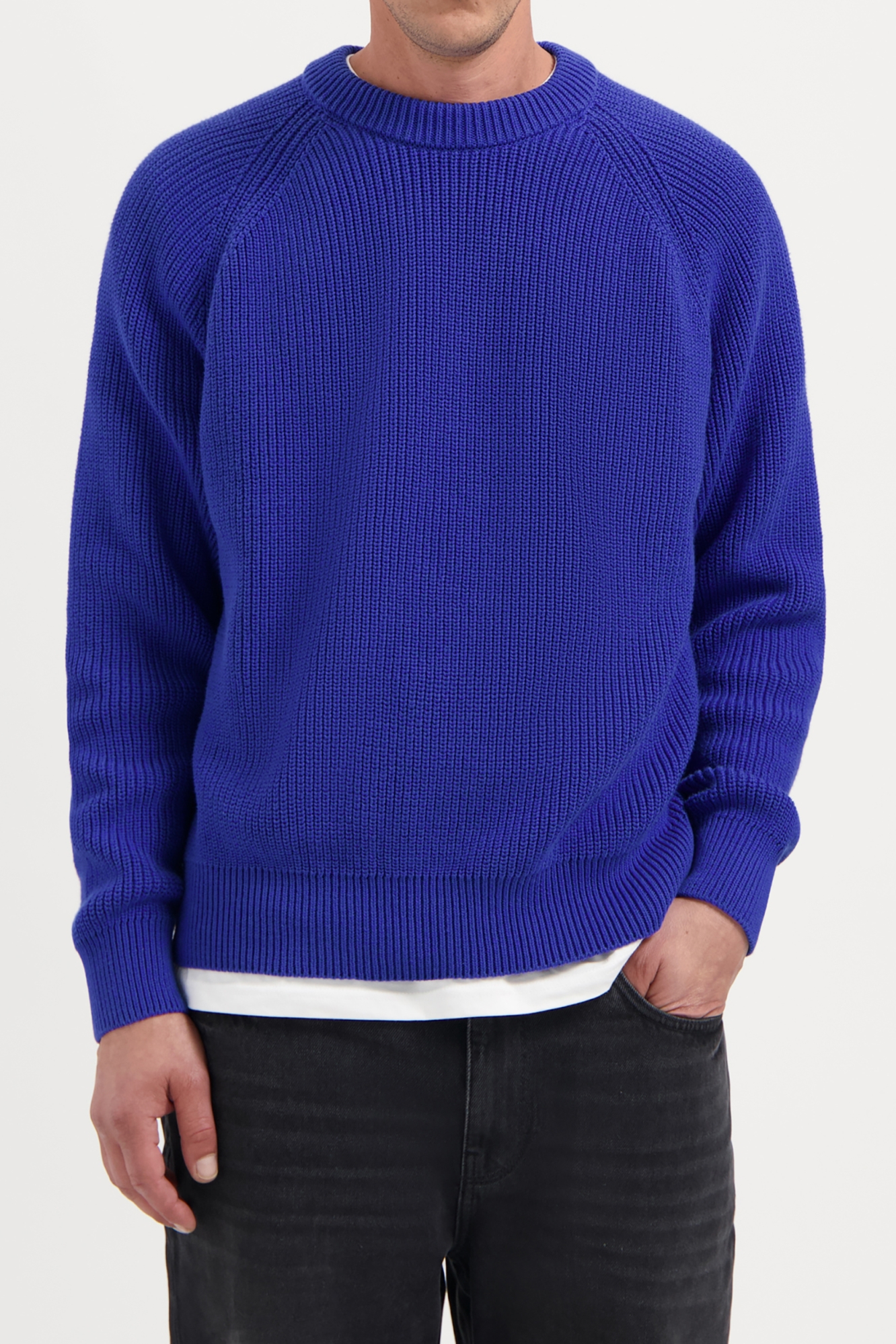 Image of Kuyichi mannen vegan Gebreide Trui Duke Dusk Indigo