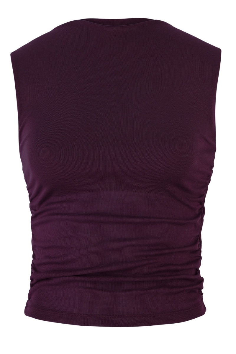 Image of JAN 'N JUNE dames vegan Ruffle Top Rafo Cherry Lacquer Rood
