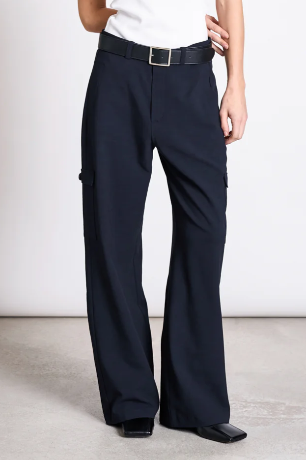 Image of JAN 'N JUNE dames vegan Cargobroek Fano Nightfall Navy