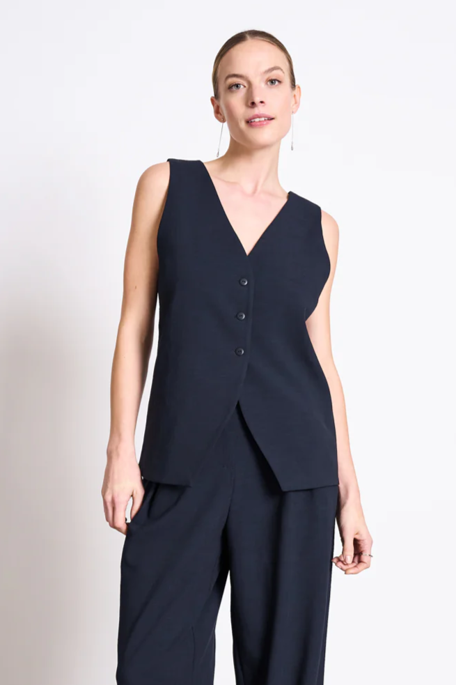 106849 - JAN N JUNE Damen vegan Anzugweste Imata Nightfall Navy