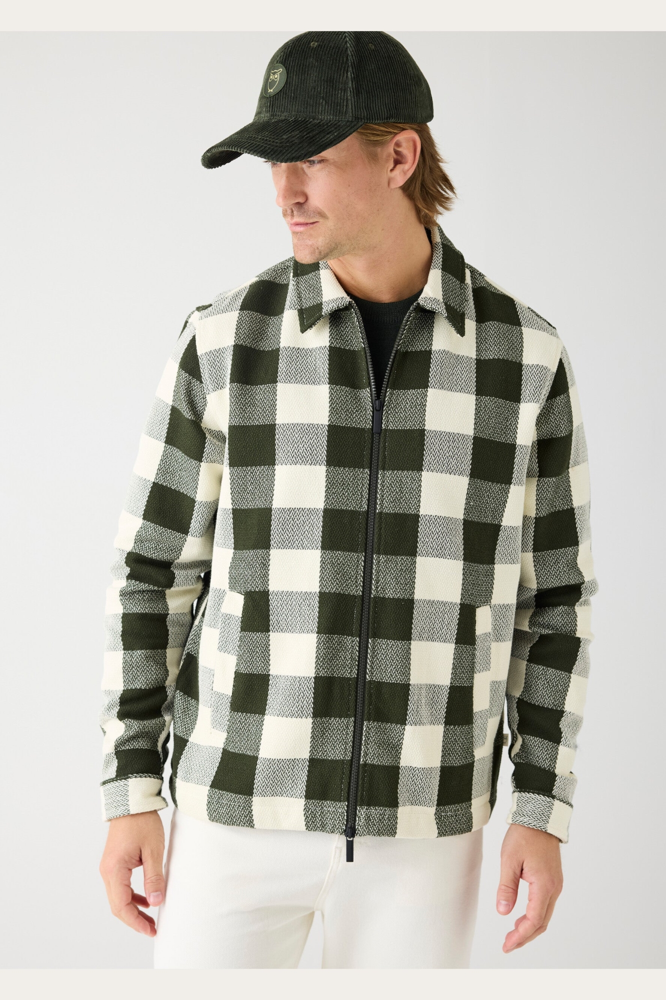 107099 - Herren vegan Ãœberhemd Flanell Kariert GrÃ¼n