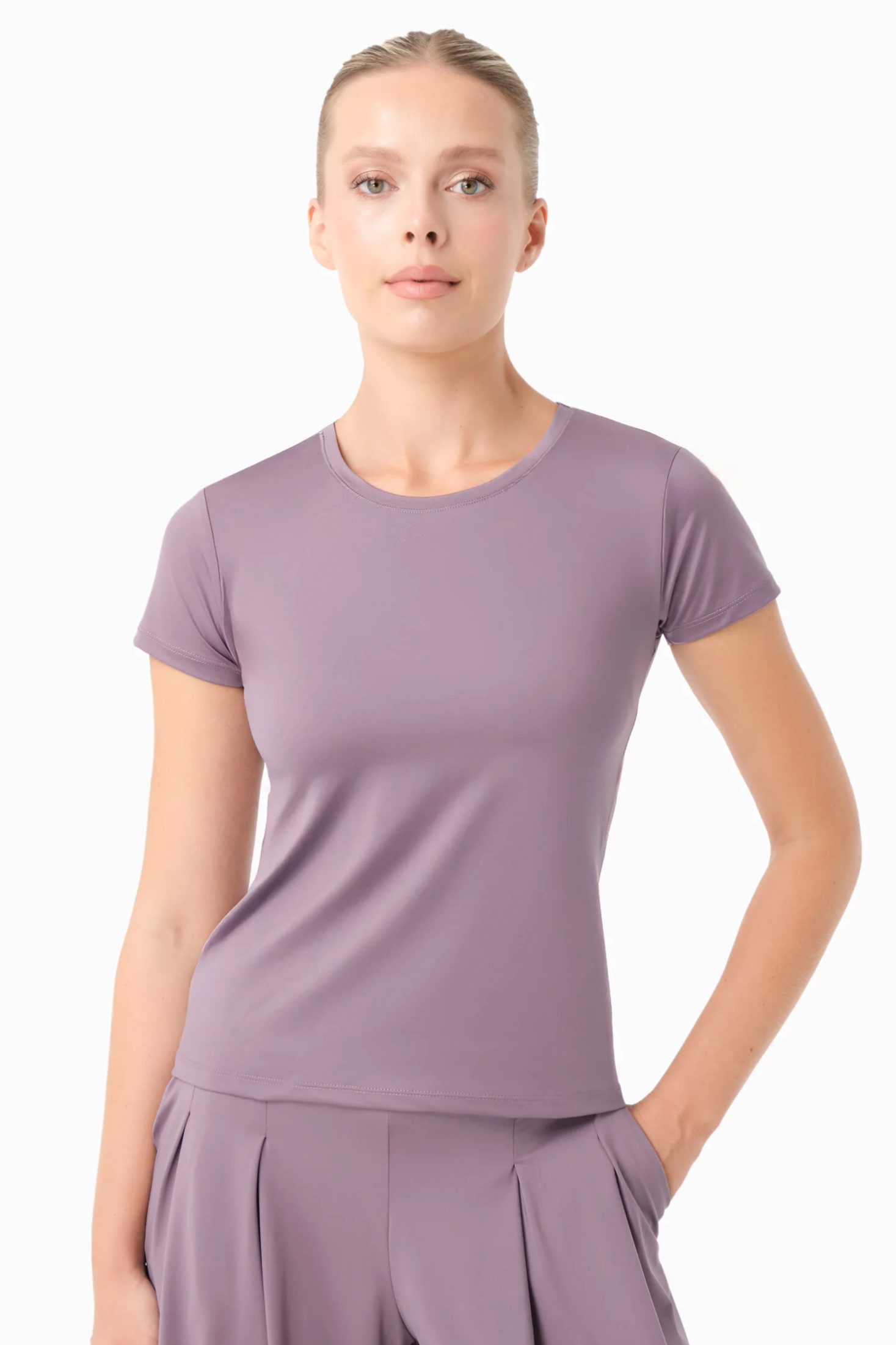 ORGANICATION womens vegan Sports T-Shirt Tattum Dirty Lilac