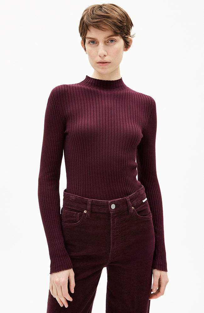 ARMEDANGELS Damen vegan Top Alaania Dark Cranberry