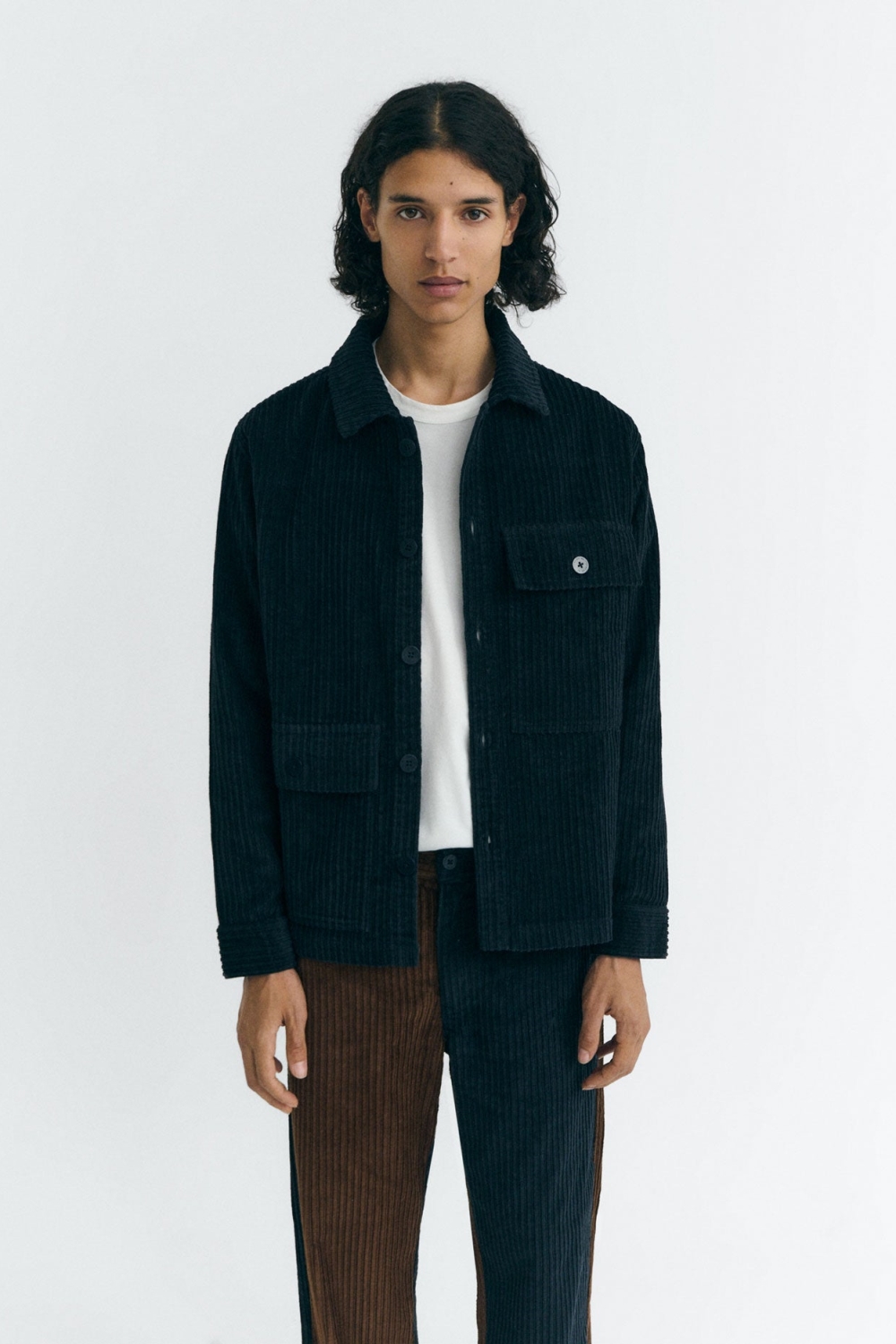 107266 - Thinking MU Herren vegan Ãœberhemd Kord Gabin Blau