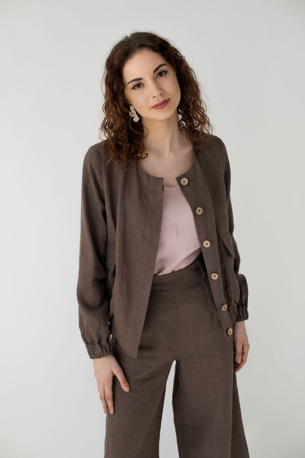 107471 - Damen vegan Jacke Bomber Helsinki Taupe Braun