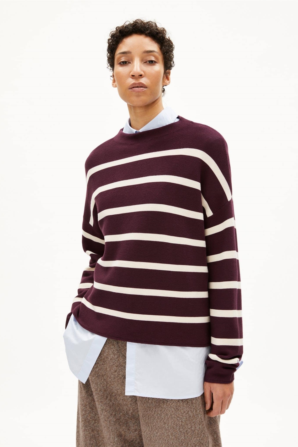 ARMEDANGELS Damen vegan Pullover Merinaa Links Lila