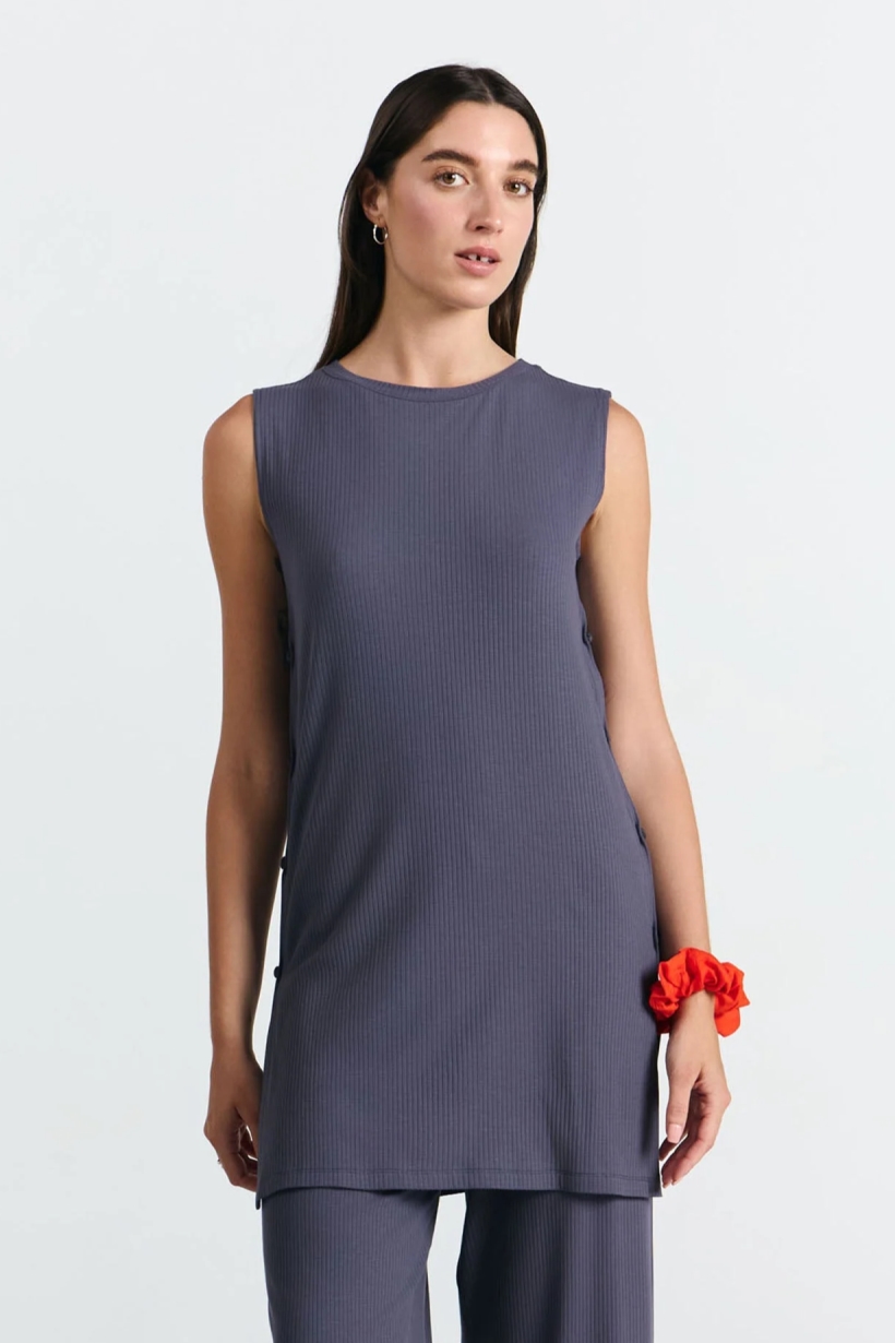 SUITE13LAB Damen vegan Top Paz Grau