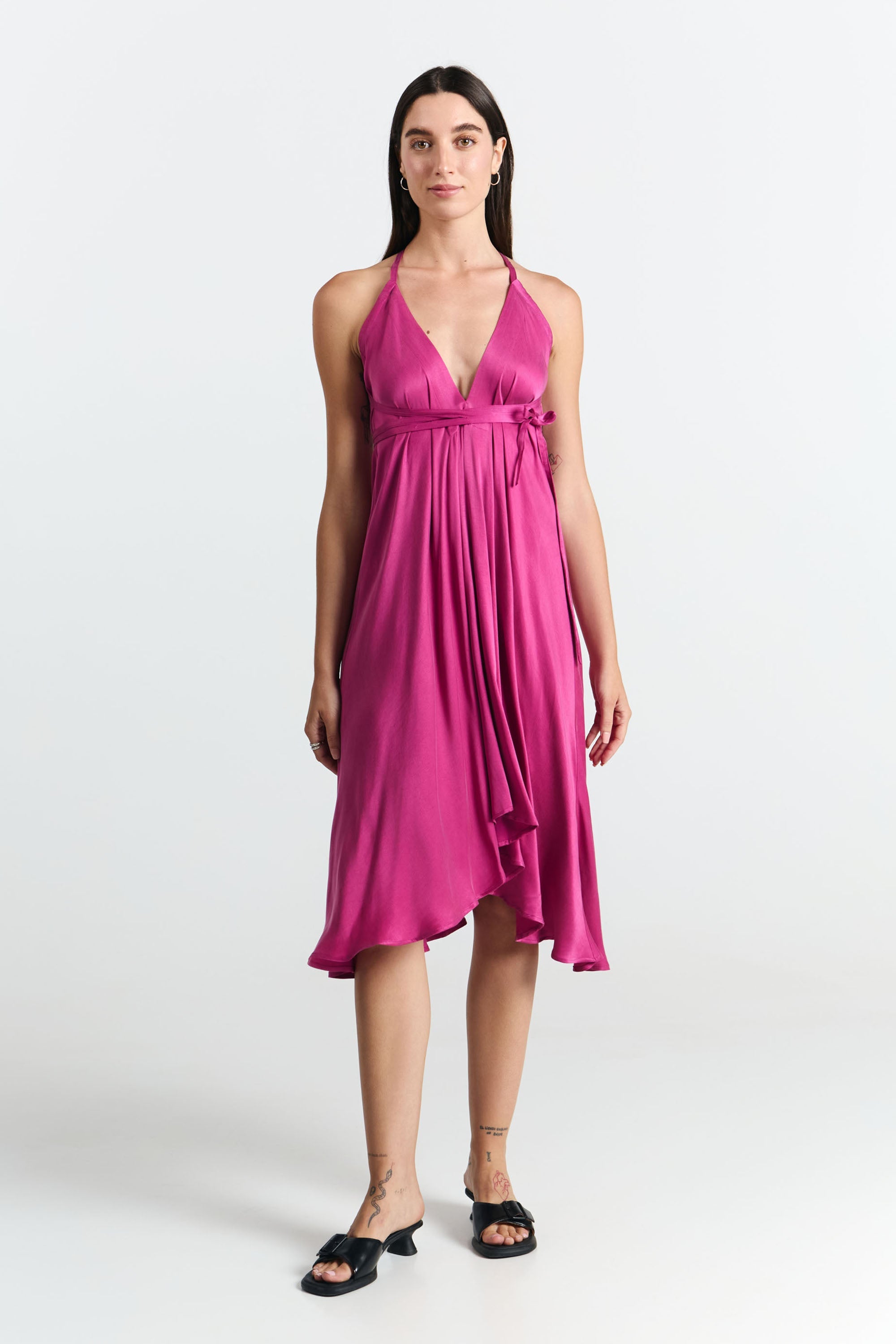 SUITE13LAB Damen vegan Kleid Mp Kurz Magenta
