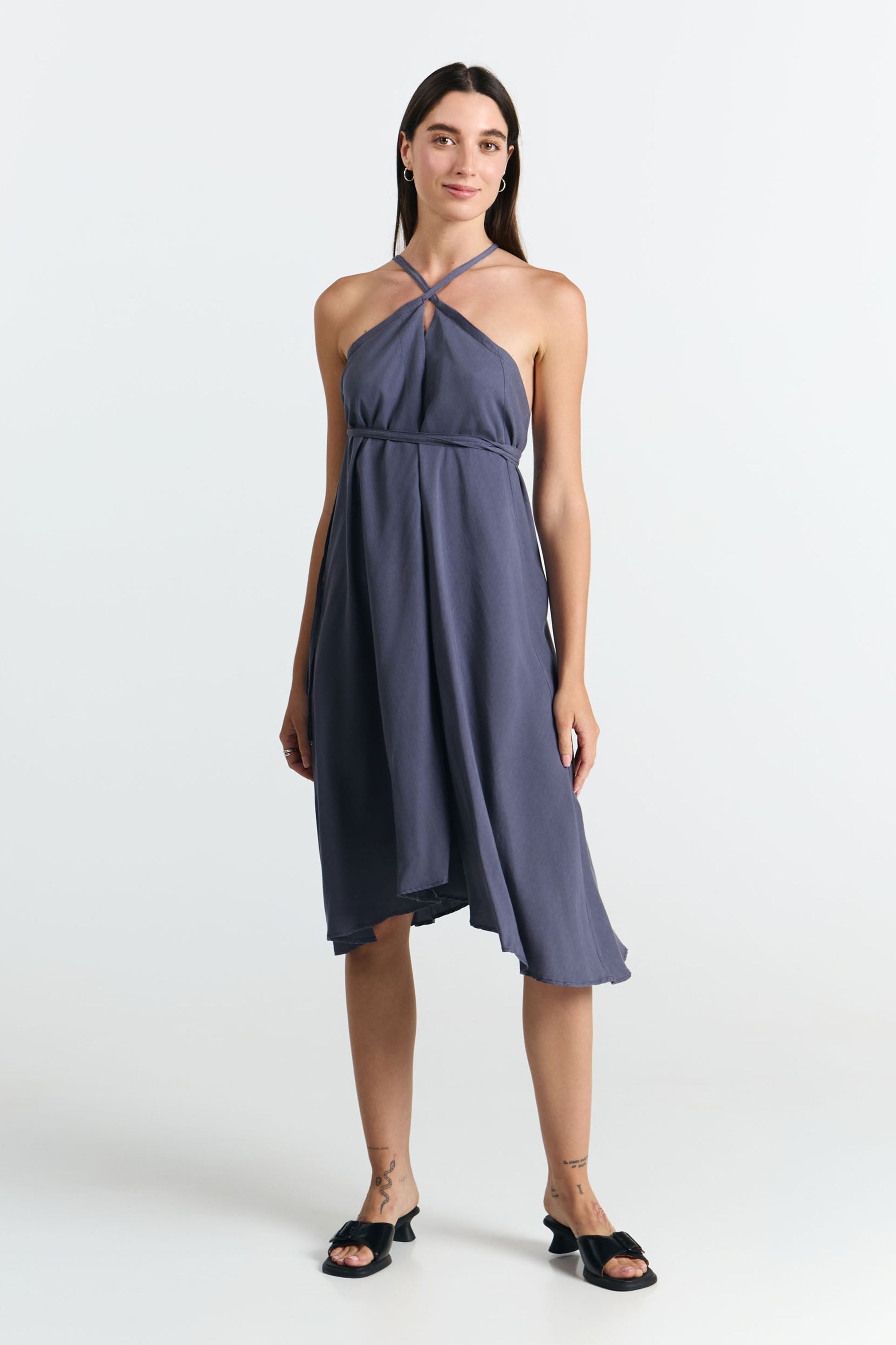 SUITE13LAB Damen vegan Kleid Mp Kurz Grau
