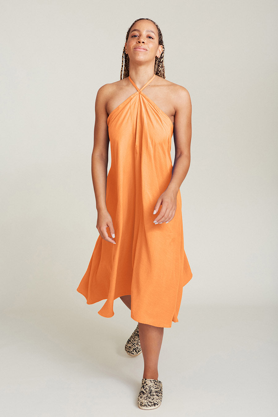 SUITE13LAB Damen vegan Kleid Mp Kurz Orange