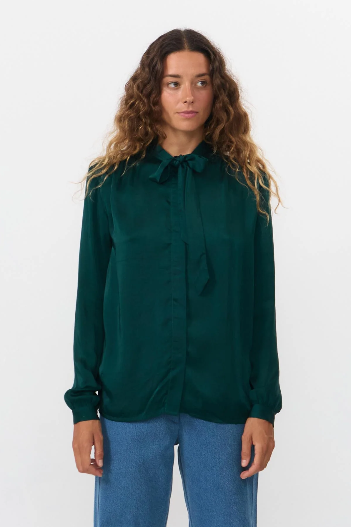 SUITE13LAB Damen vegan Bluse Laon Dunkelgrün