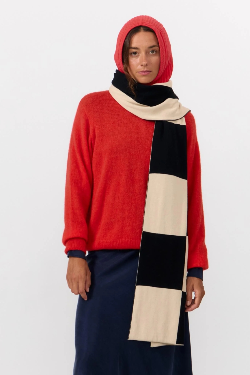 SUITE13LAB Damen vegan Schal London Check Schwarz