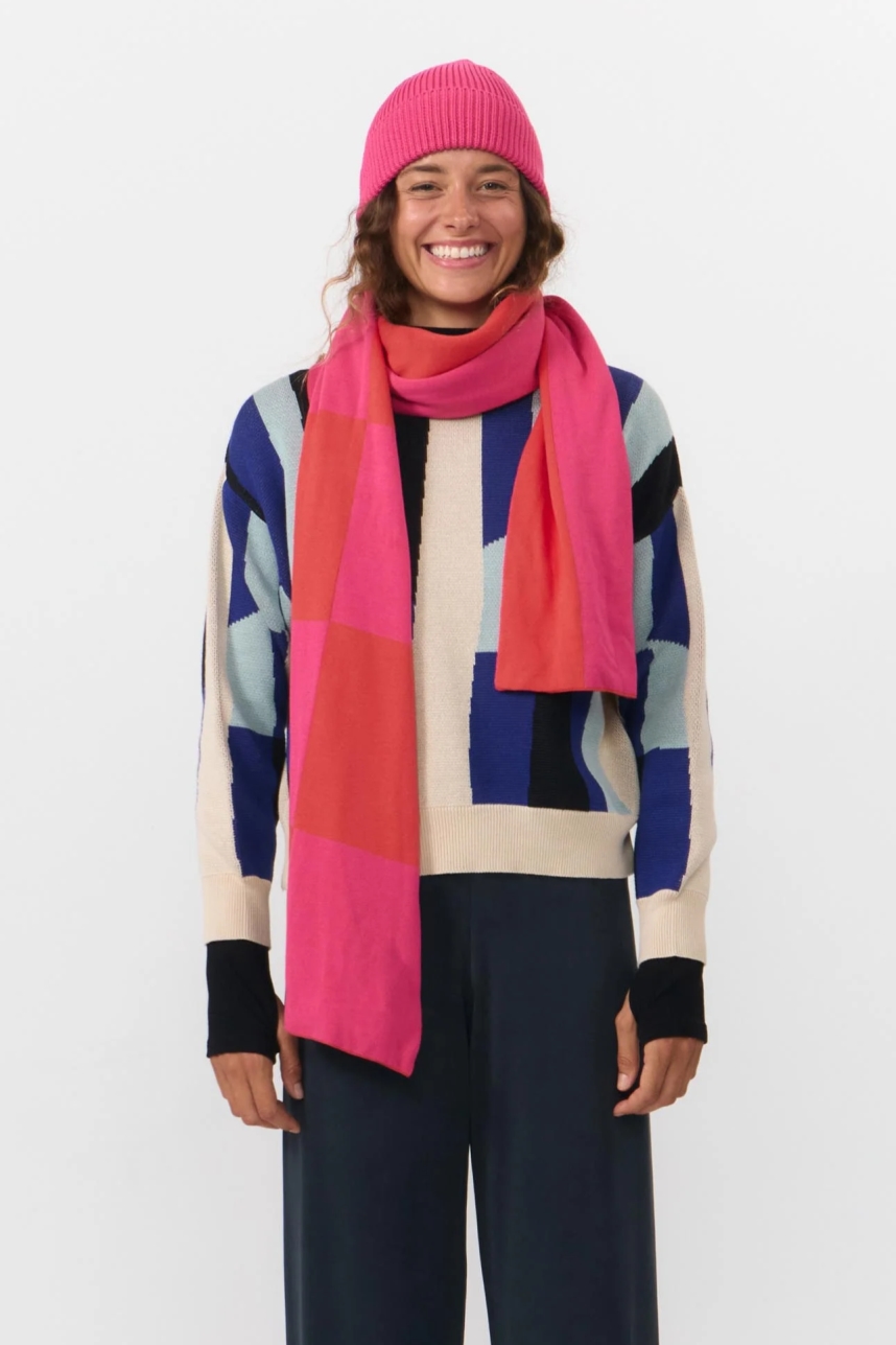 SUITE13LAB Damen vegan Halstuch London Check Pink