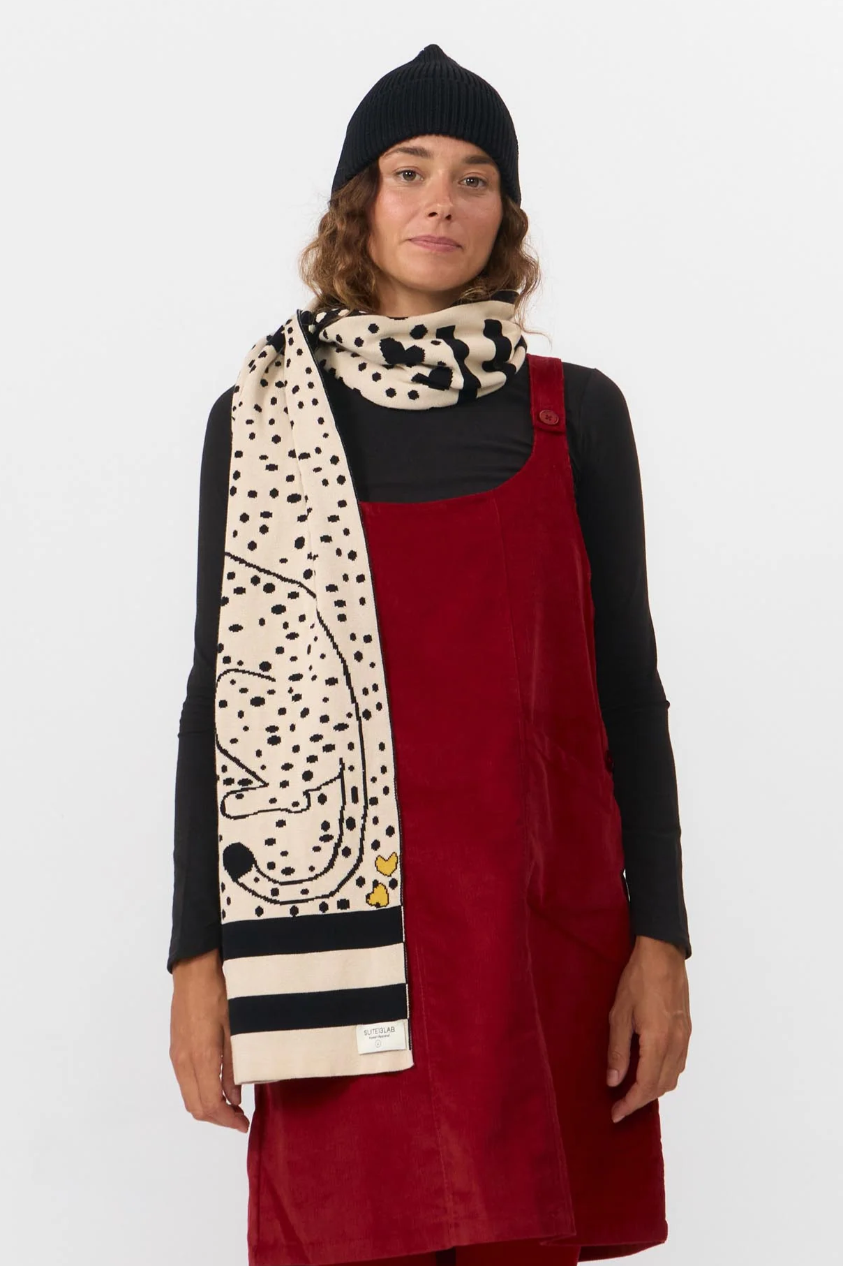 SUITE13LAB Damen vegan Halstuch London Jacquard Print Spot
