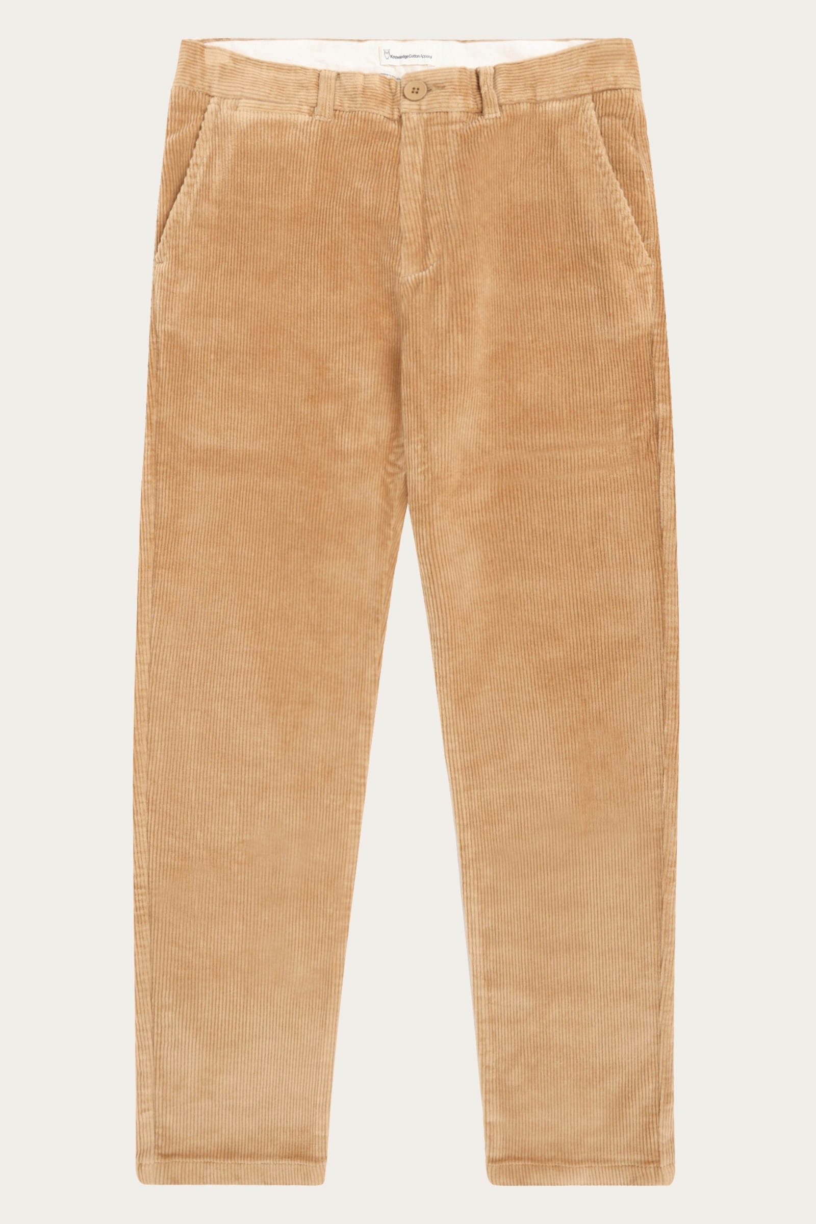 KnowledgeCotton Apparel Herren vegan Chino-Hose Chuck Regular 8 Wales Cord Apfel Zimt