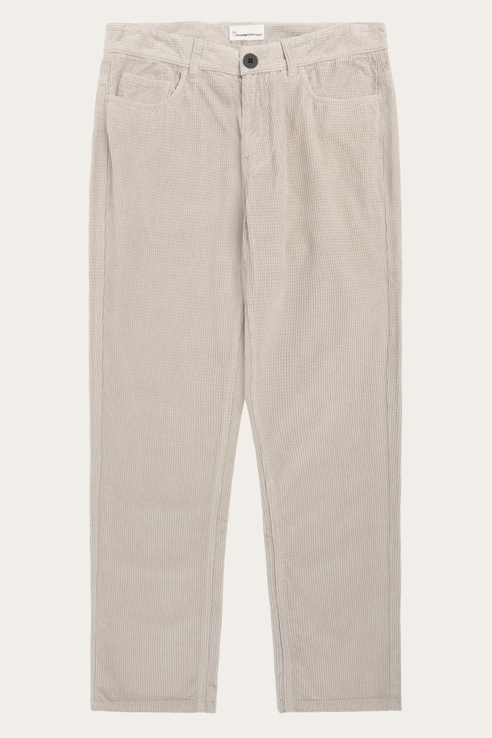 Image of KnowledgeCotton Apparel mannen vegan Broek Corduroy Chuck 5 Pocket Light Feather Gray