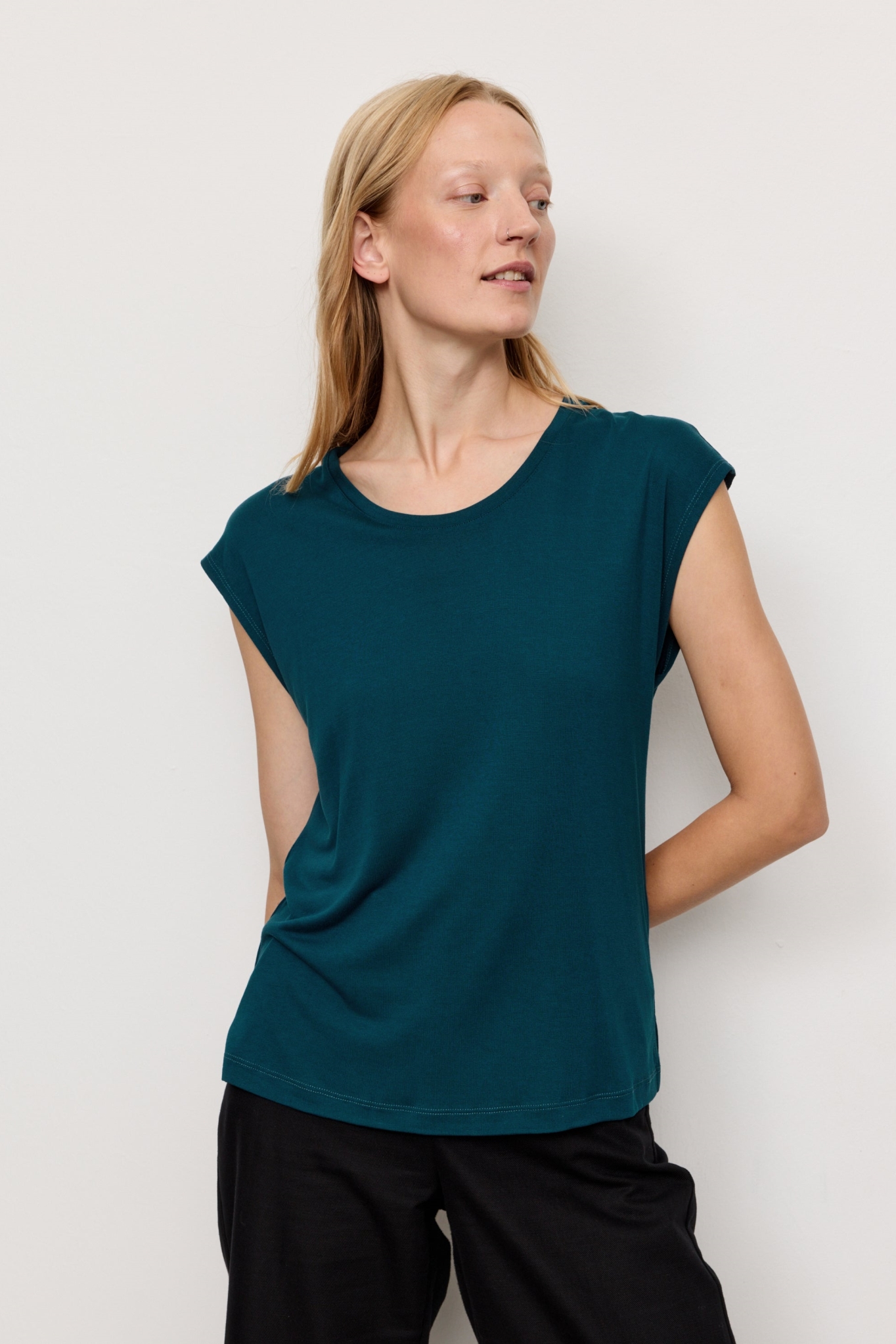 Recolution womens vegan T-Shirt Mithila Deep Lake Blue