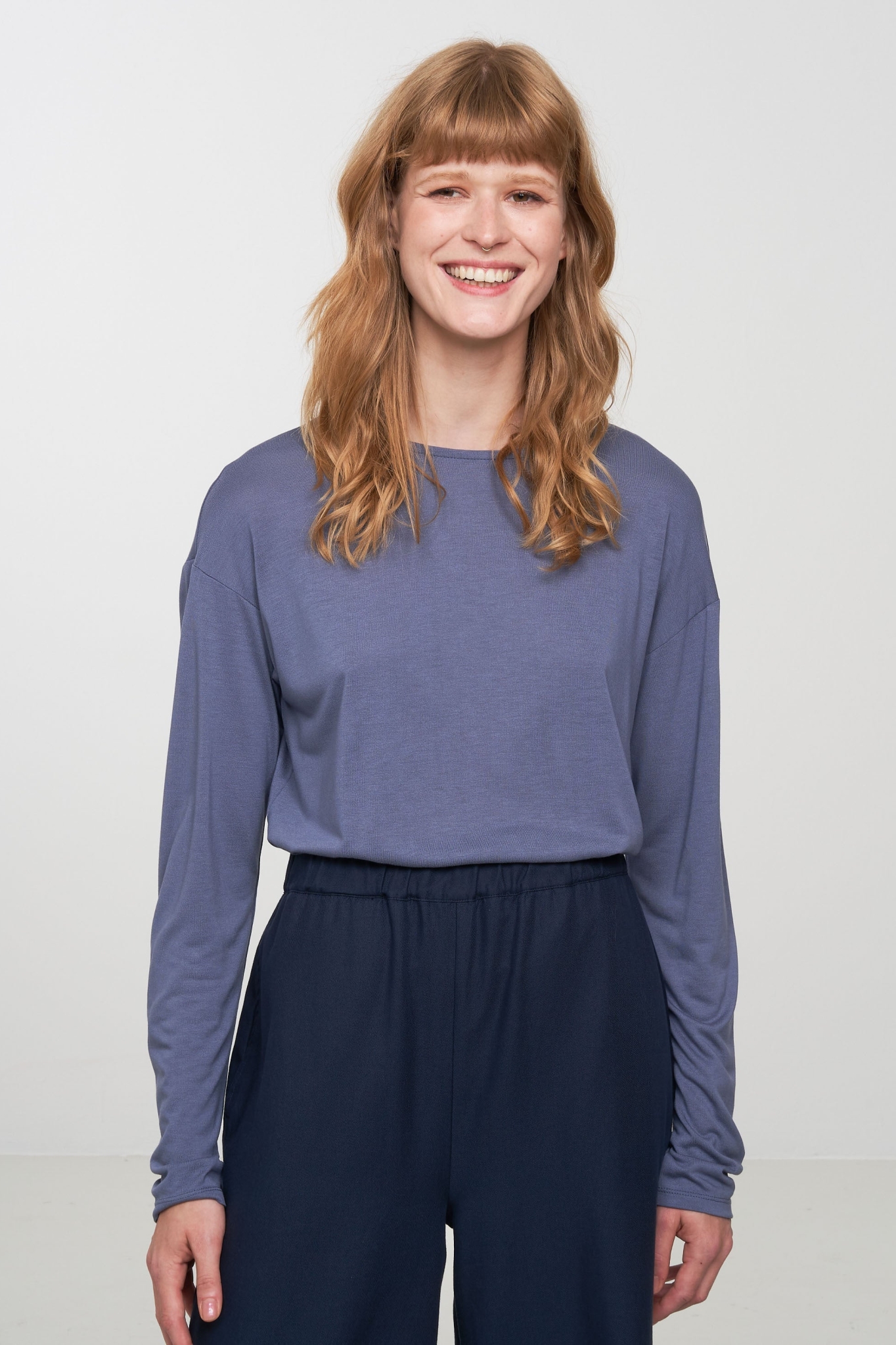 Recolution womens vegan Longsleeve Fuchsia Dove Blue