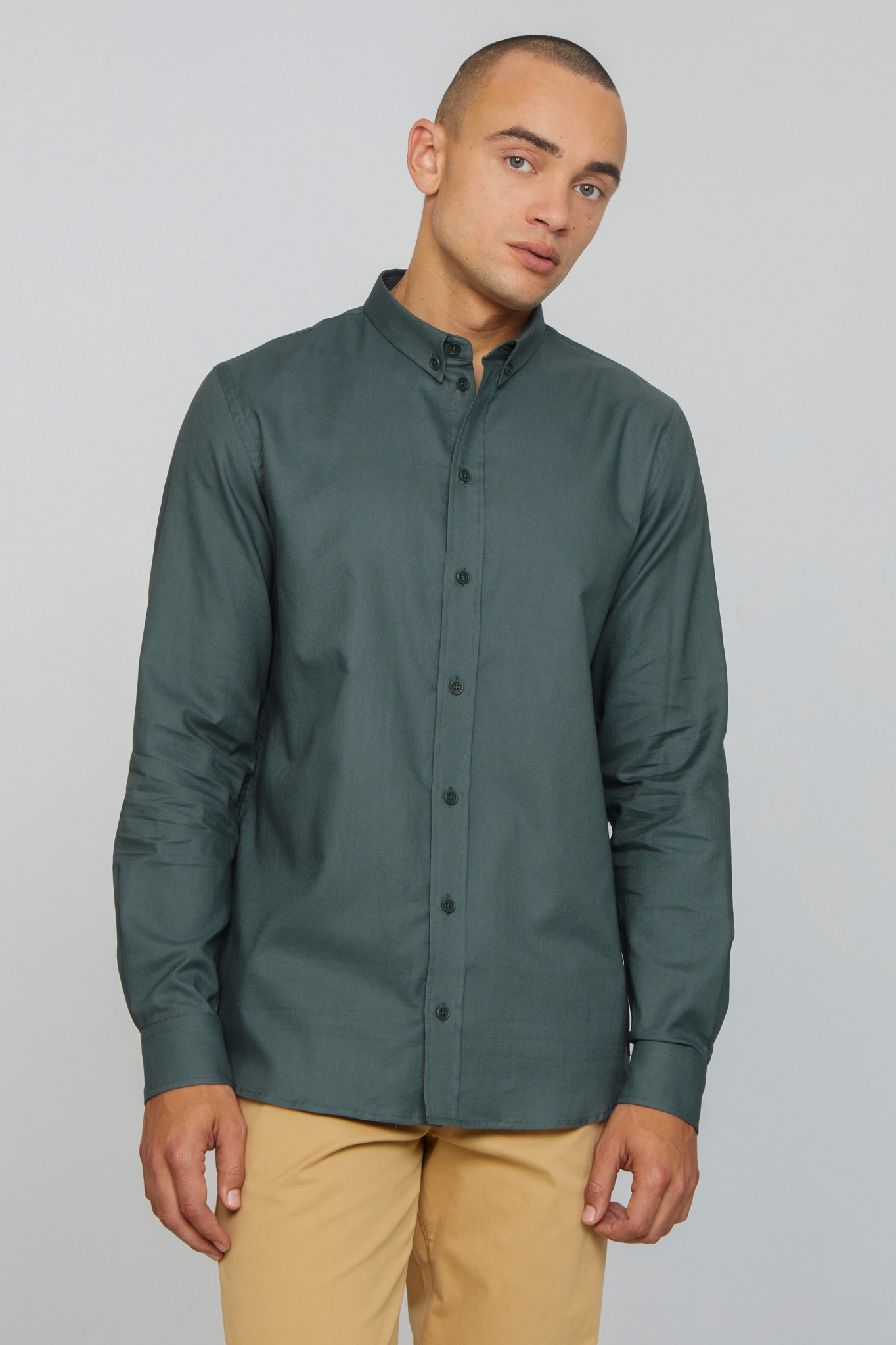 Image of Recolution mannen vegan Overhemd Oxford Coleus Eucalyptus Groen