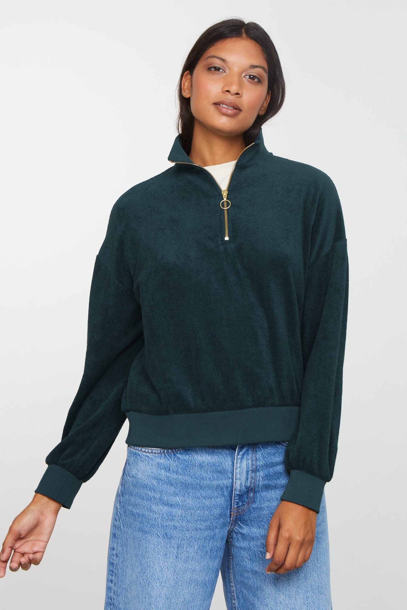 Recolution Damen vegan Sweatshirt Hosta DunkelgrÃ¼n