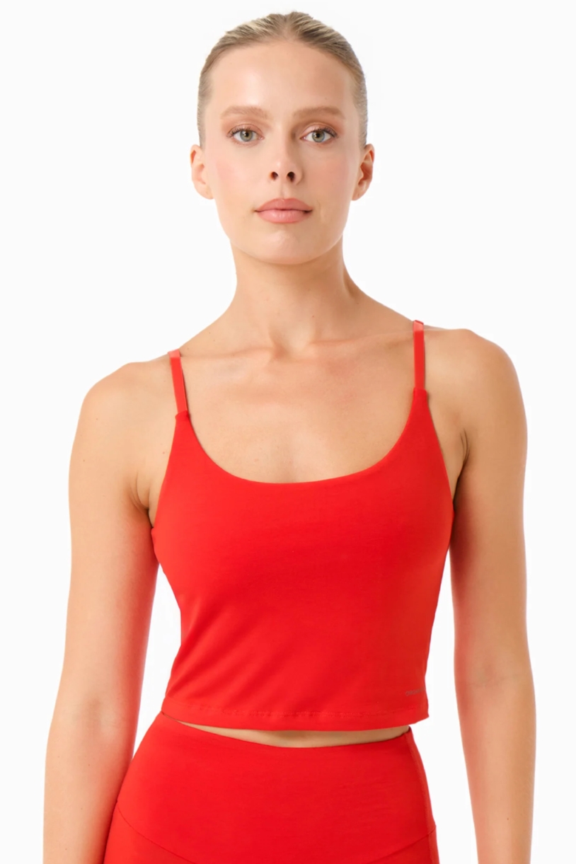 ORGANICATION womens vegan Crop Top Tarra Red Hot