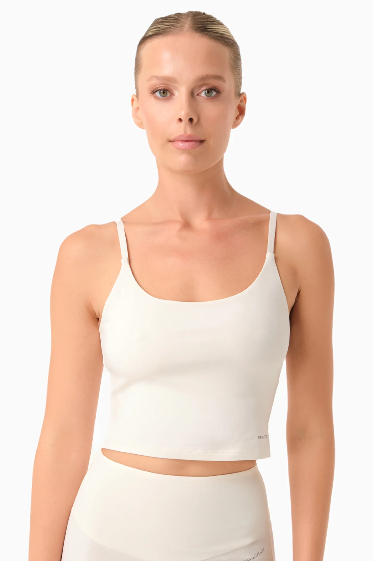 ORGANICATION womens vegan Crop Top Tarra Off White